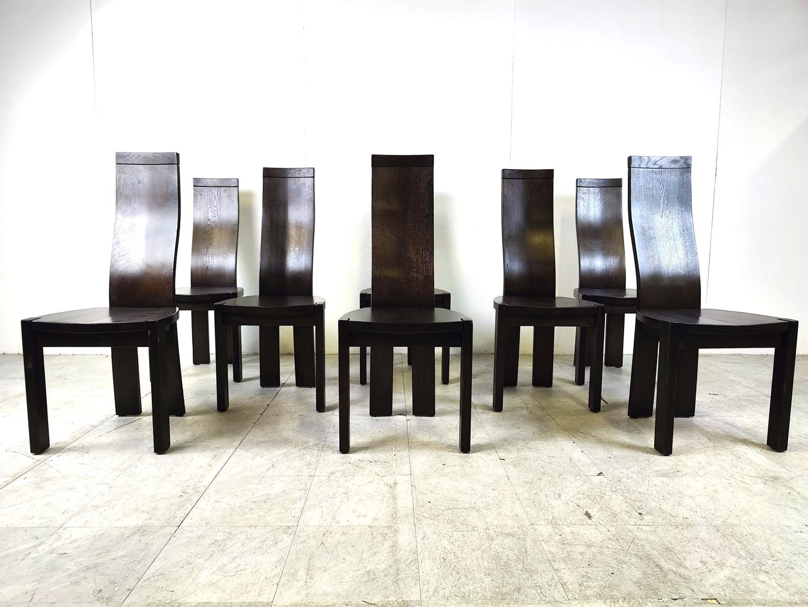 Set Of 8 Dining Chairs By Rob & Dries Van Den Berghe, 1980s
