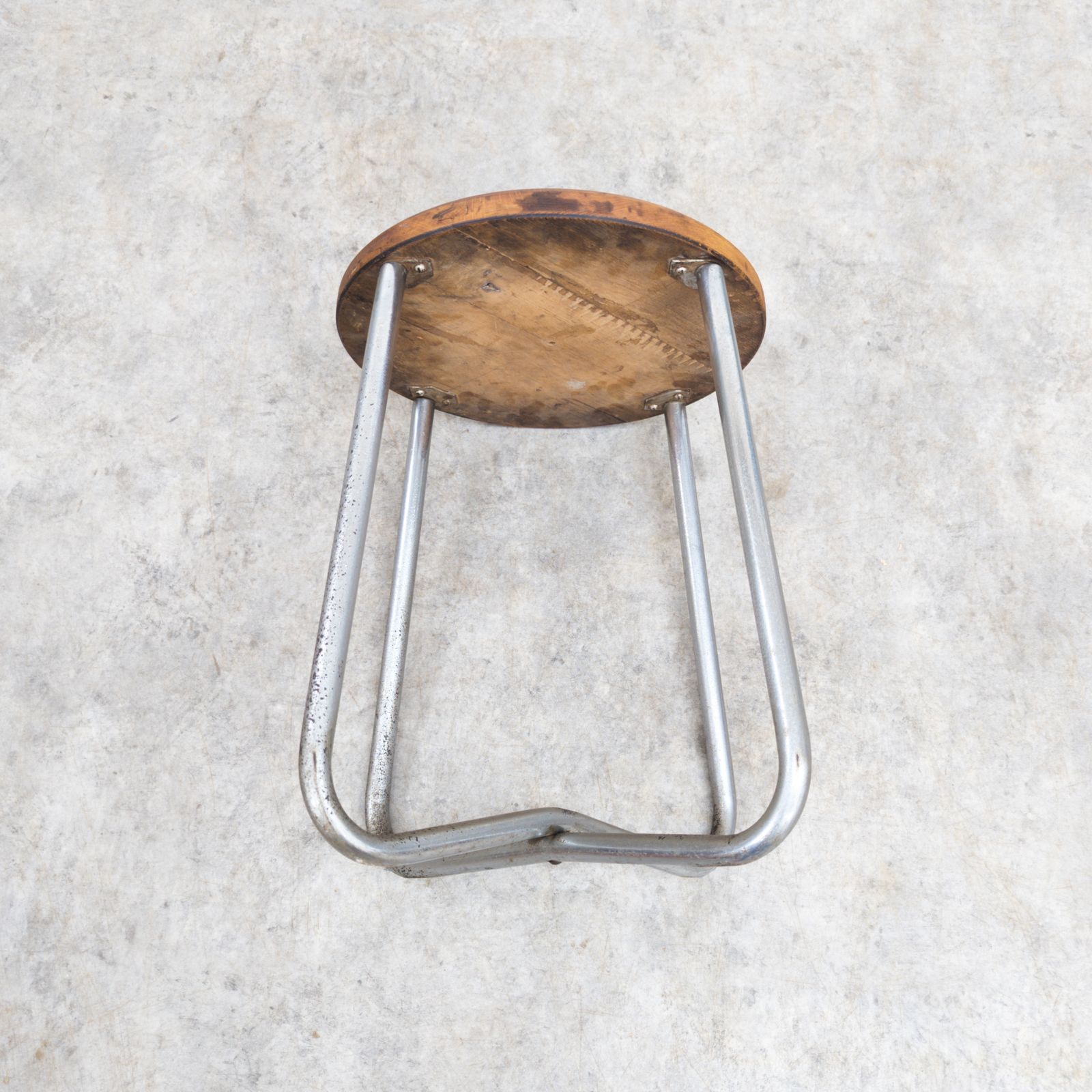 Bauhaus Tubular Steel Hocker By Karel Ort For Gottwald photo for sale
