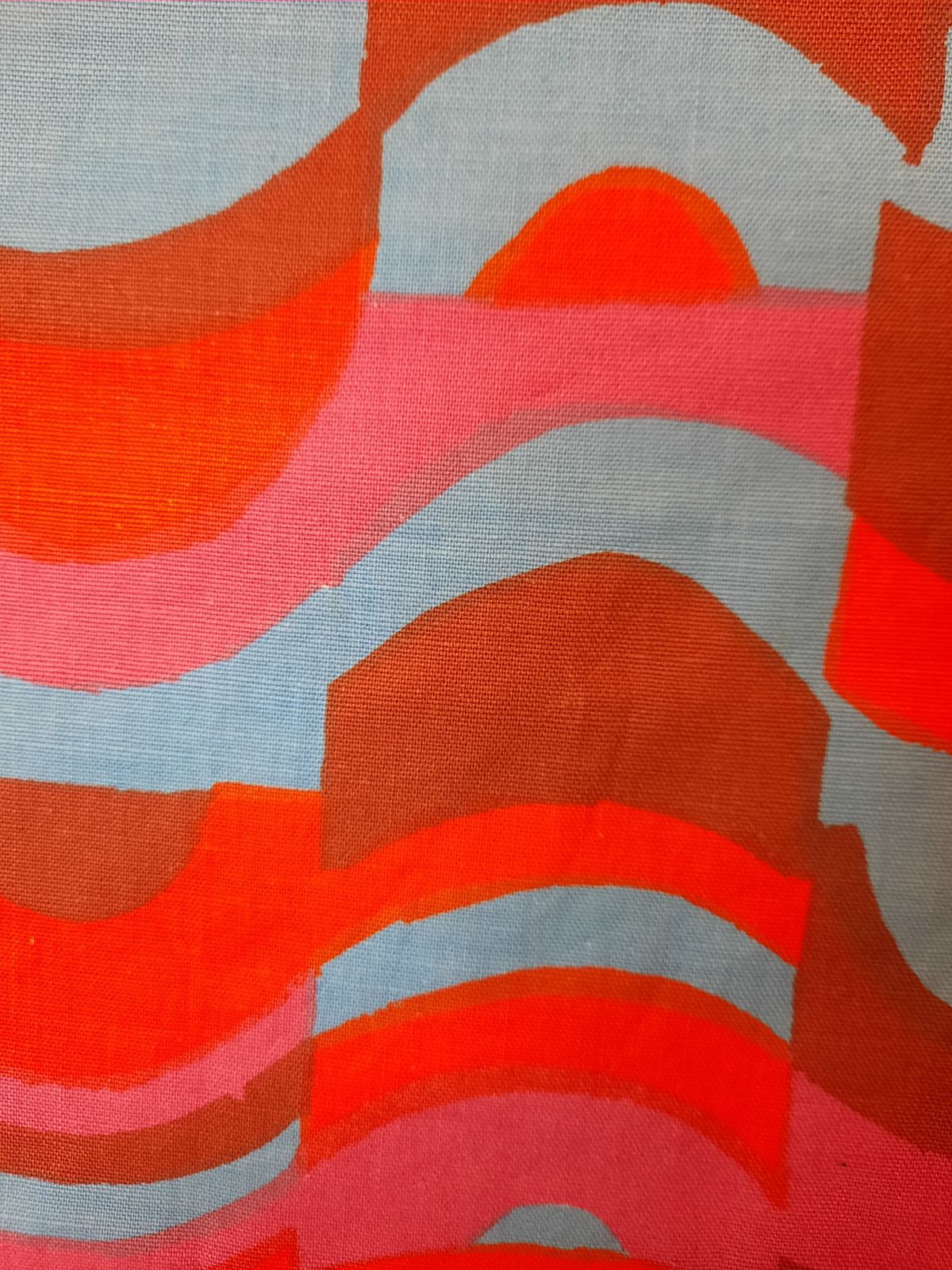 Original , 1960's Abstract Cotton Furnishing Fabric, 'Vanessa' Designed By Hilary Rosenthal, 1966