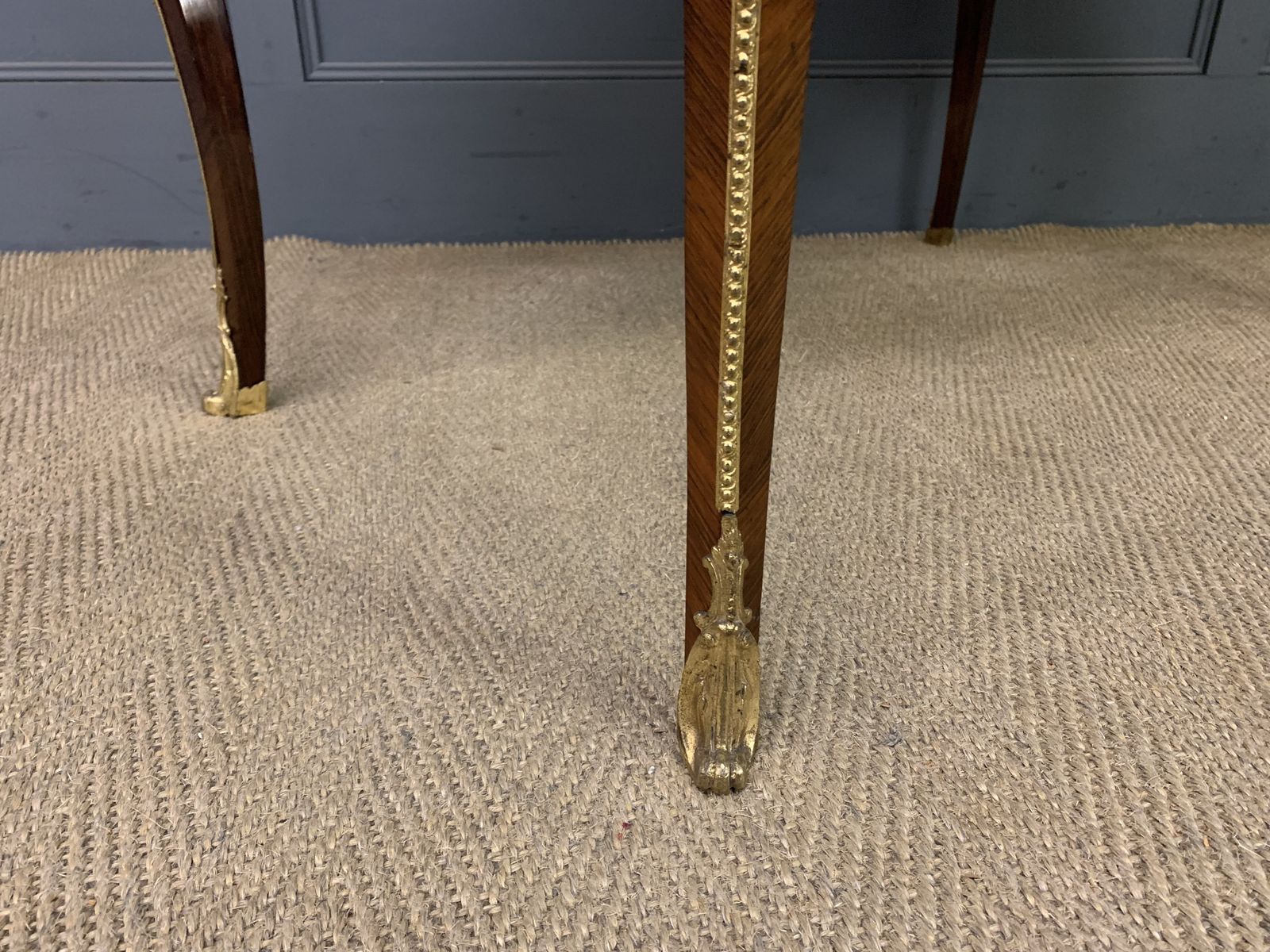 Inlaid Kingwood Floral Marquetry Table photo for sale