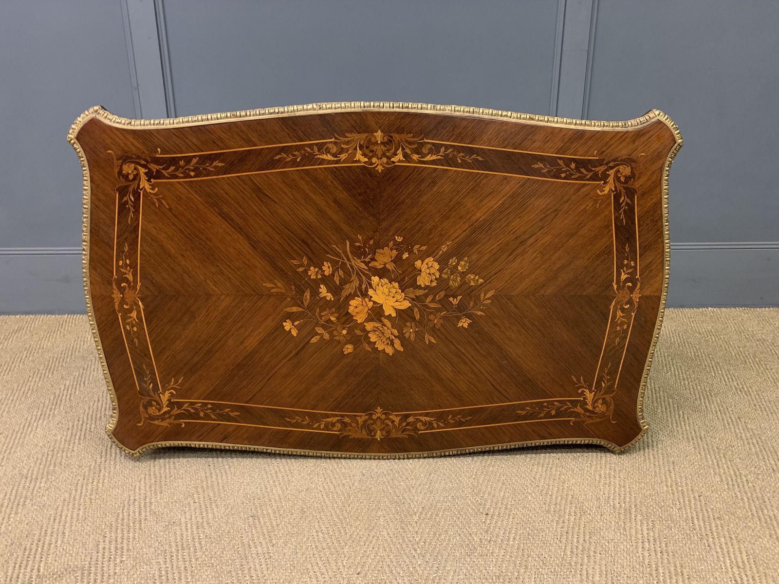 photo for sale Inlaid Kingwood Floral Marquetry Table