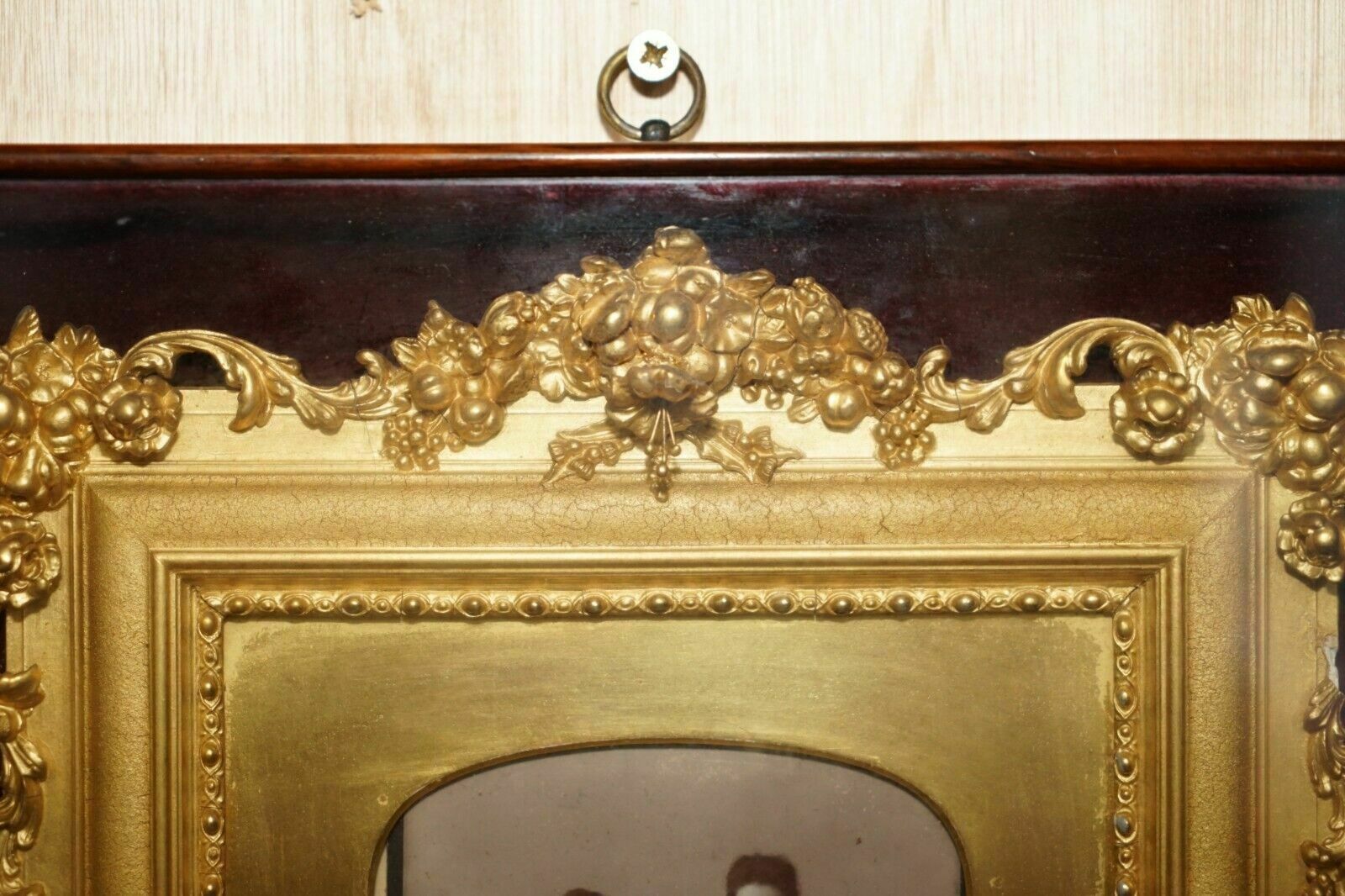 photo buy Antique Victorian Violinists Photo & Period Frame Cased Inside Display Case