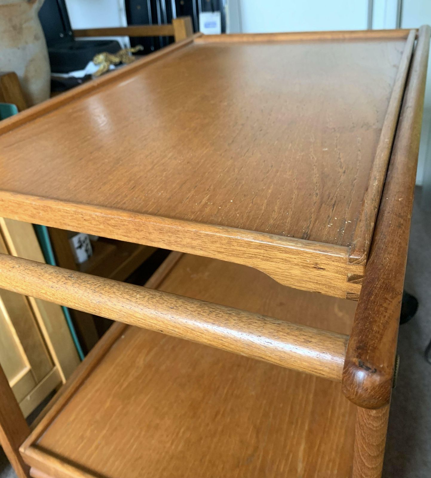 Bar Cart Trolley Antique With Removable Trays And Original Castors photo for sale