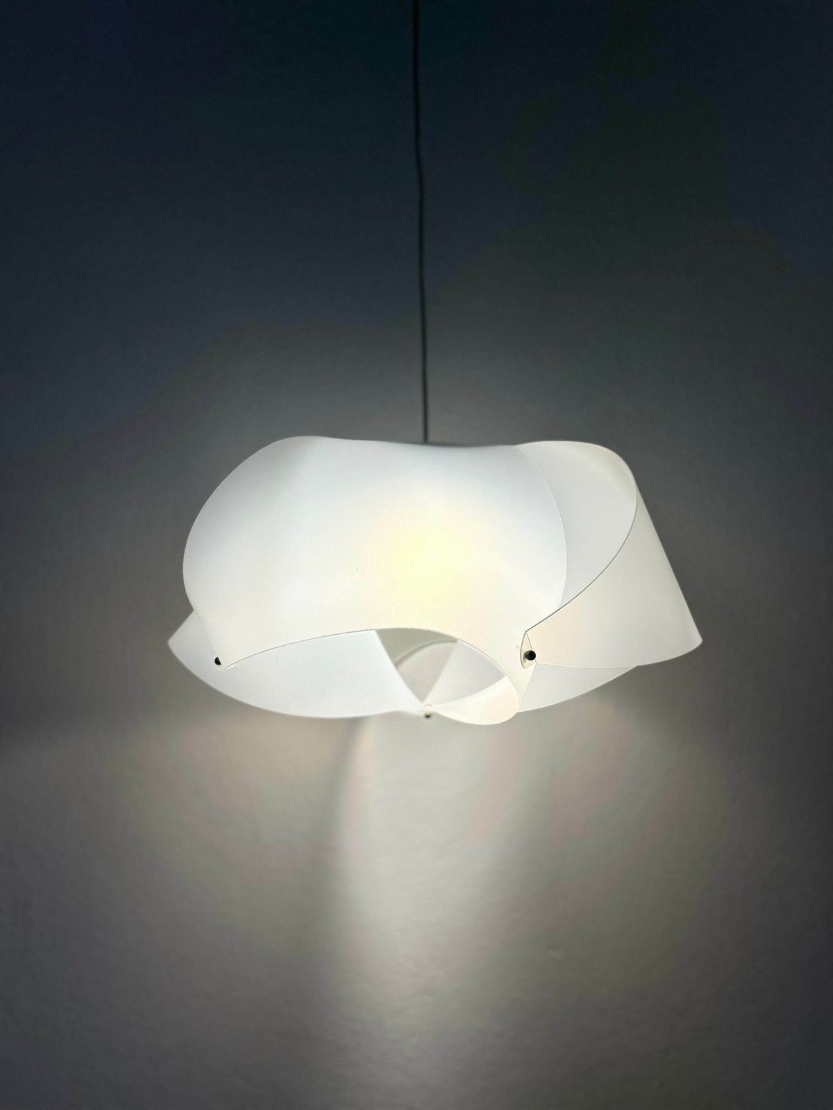 Vintage Lamp Foulard Sp Designer Lamp Elika By Samuel Parker / Minimalist Italian Post Modern Design / Origami Lamp