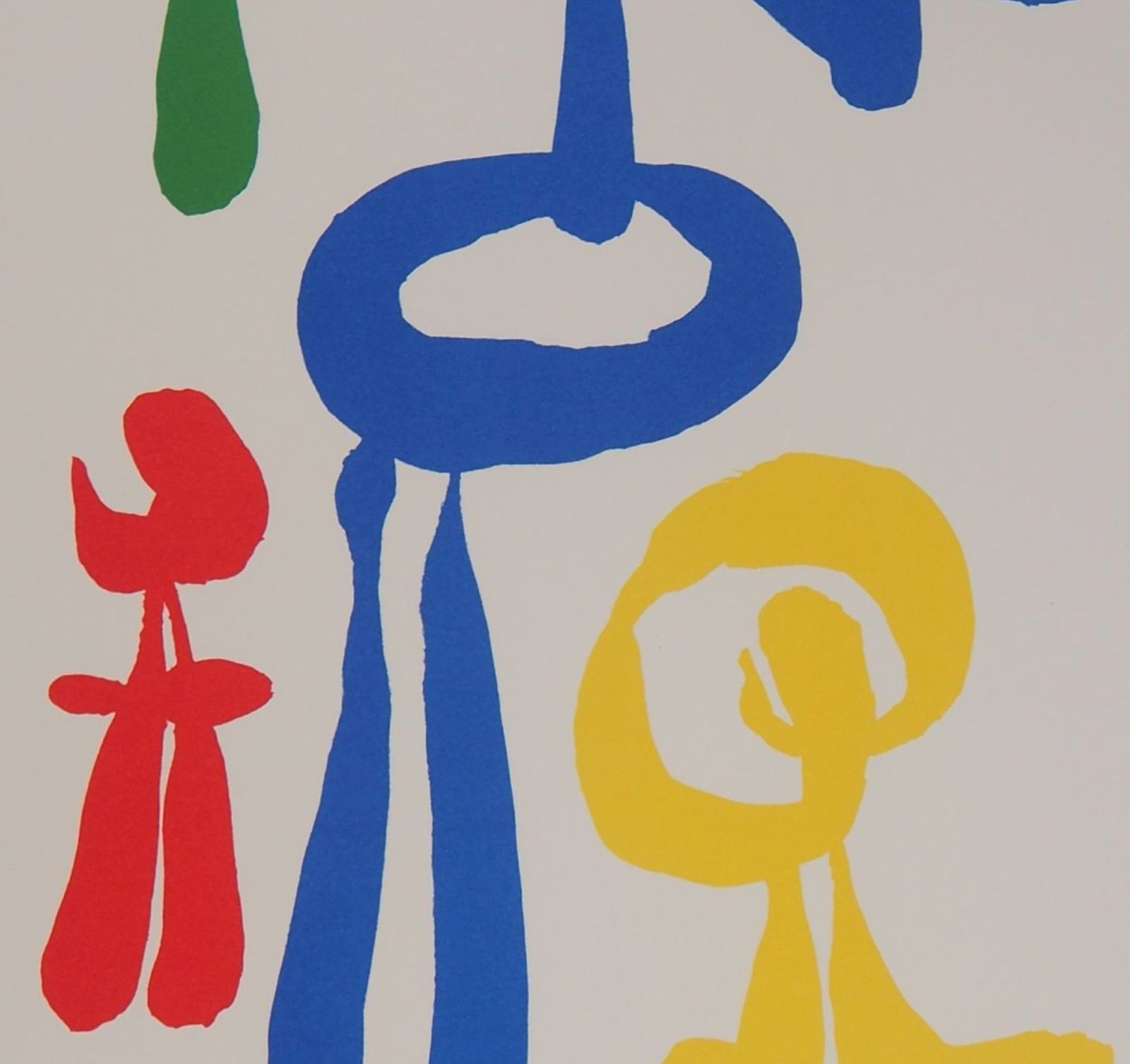 Joan Miro Lithograph On Vellum Surrealist Woman And Her Children 60x45 Cm Mint photo furniture