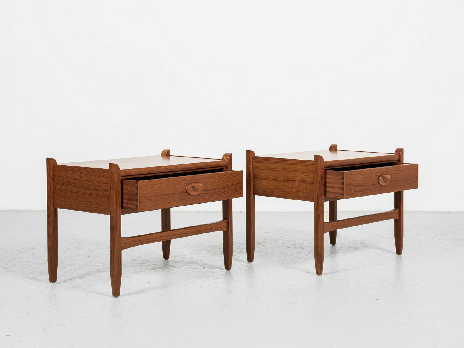 Midcentury Danish Pair Of Night Stands In Teak 1960s photo for sale