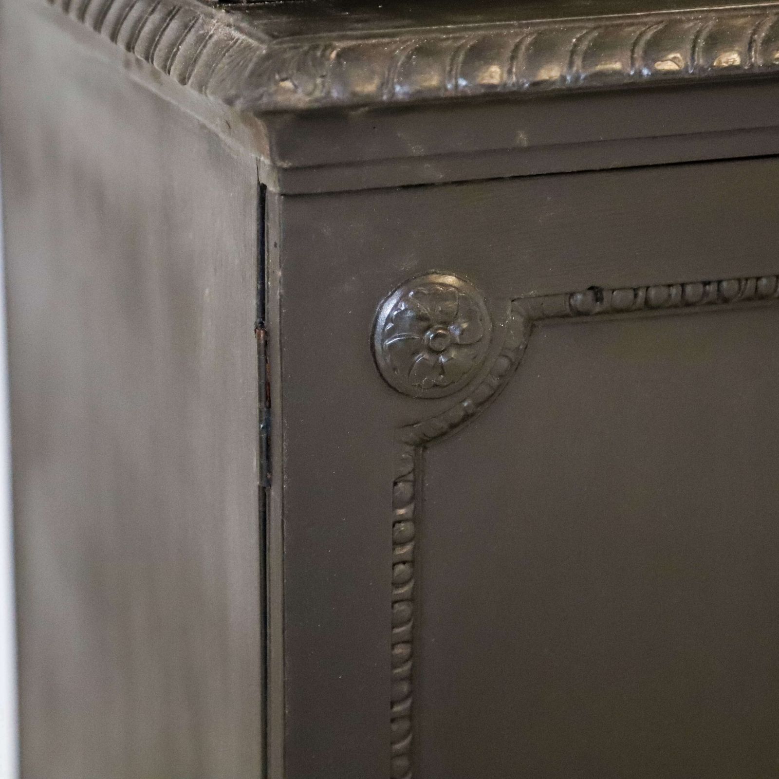 English Circa 1900 English Country House Bookcase In Black Paint photo 3100.0