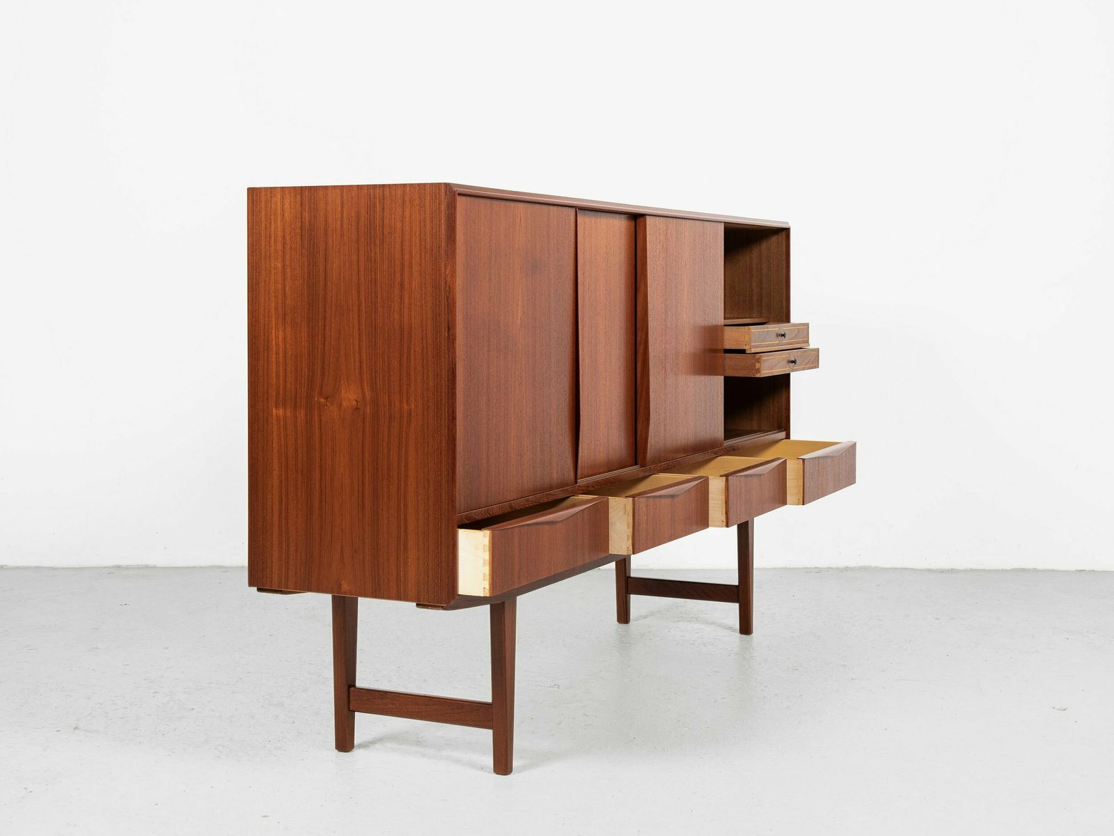 Midcentury Danish Highboard In Teak By E.W. Bach For Sejling Skabe 1960s   With 4 Doors And 4 Drawers photo 2820.0