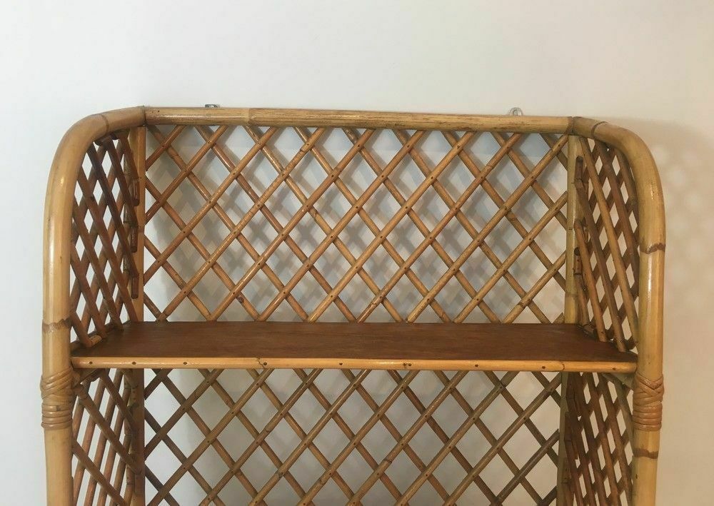 Rattan Wall Shelf. Attributed To Audoux Minet photo 990.0