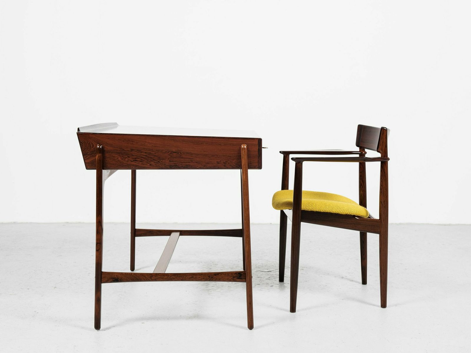 photo for sale Midcentury Danish Chair With Armrests In Rosewood By Henry Rosengren Hansen For Brande Møbelindustri 1960s