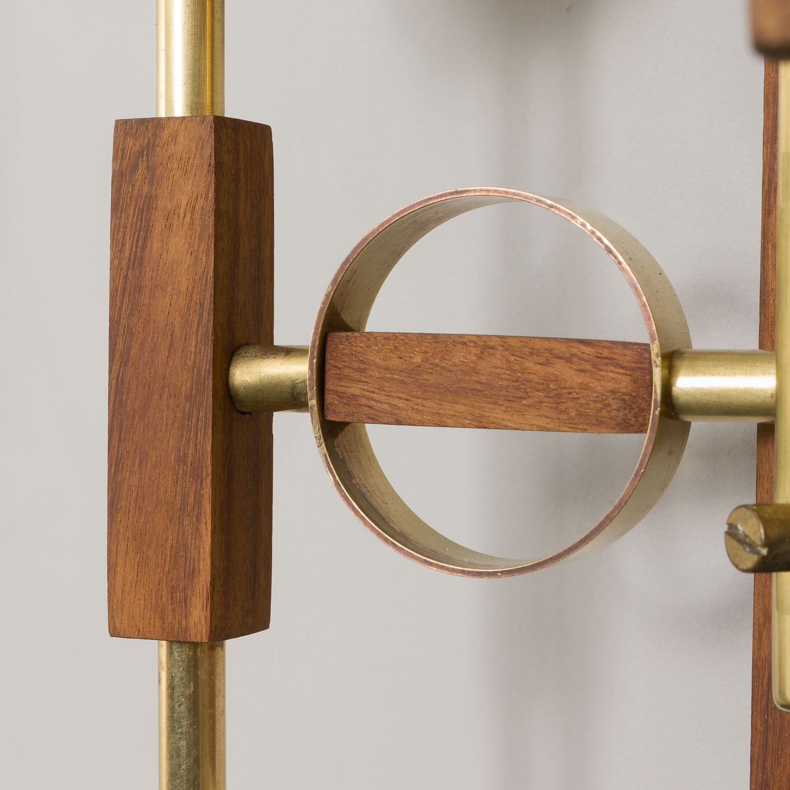 photo furniture Pair Of Teak And Brass Wall Sconces In The Style Of Lunel, 1960s