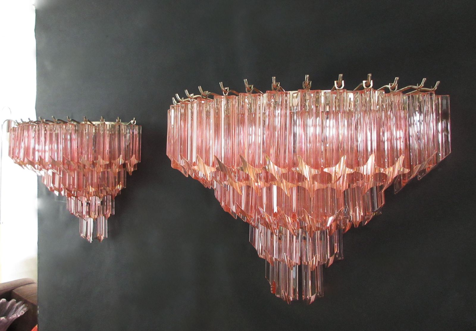 photo buy Pair Of Vintage Murano Wall Sconce – 63 Pink Quadriedri