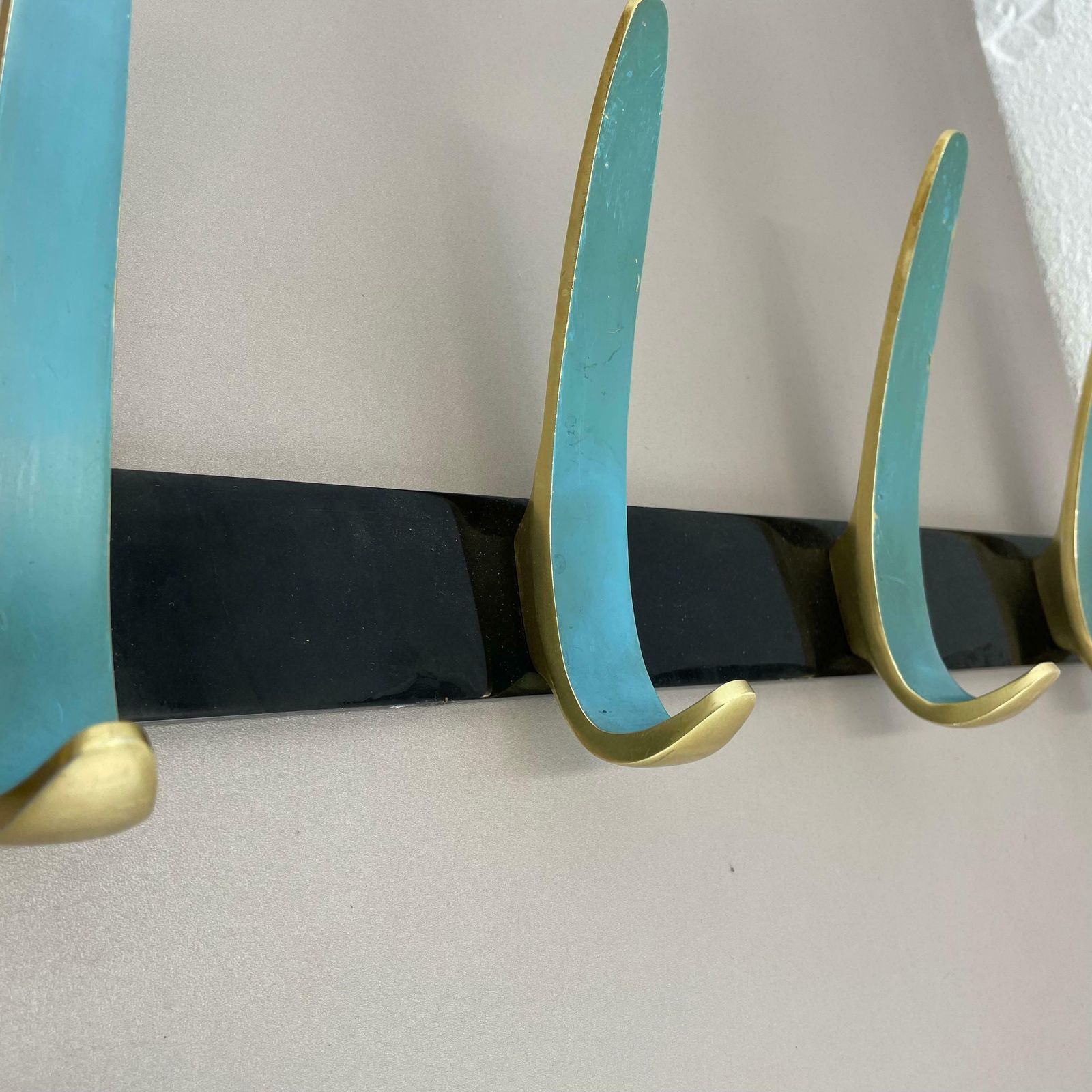 photo for sale Large 100cm Auböck Style Metal Wardrobe Hook Coat Rack Element, France 1950s