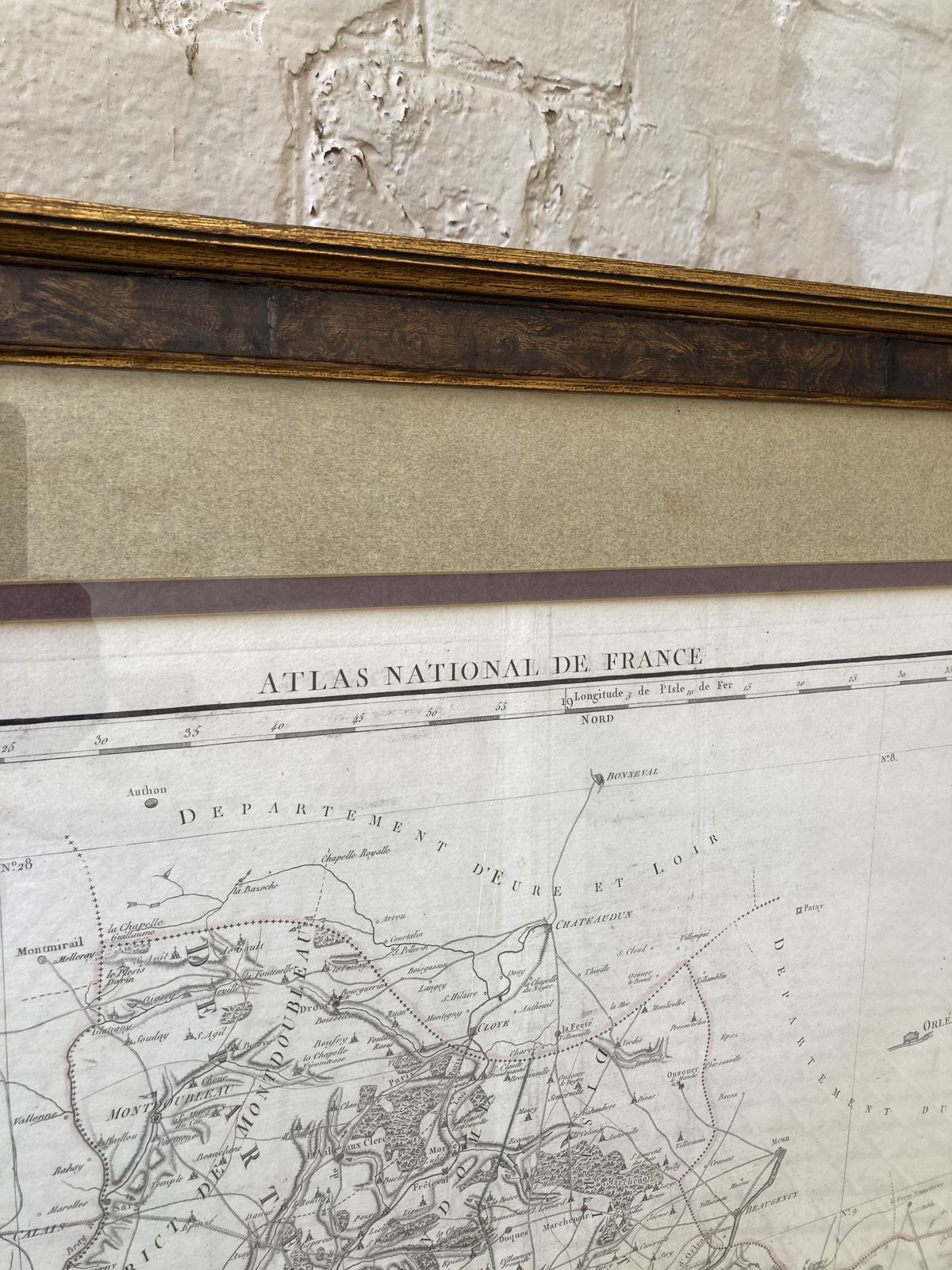 Large 18th C Framed French Map By Chanlaire And Dumez Of De Loir Et Da Cher photo vintage