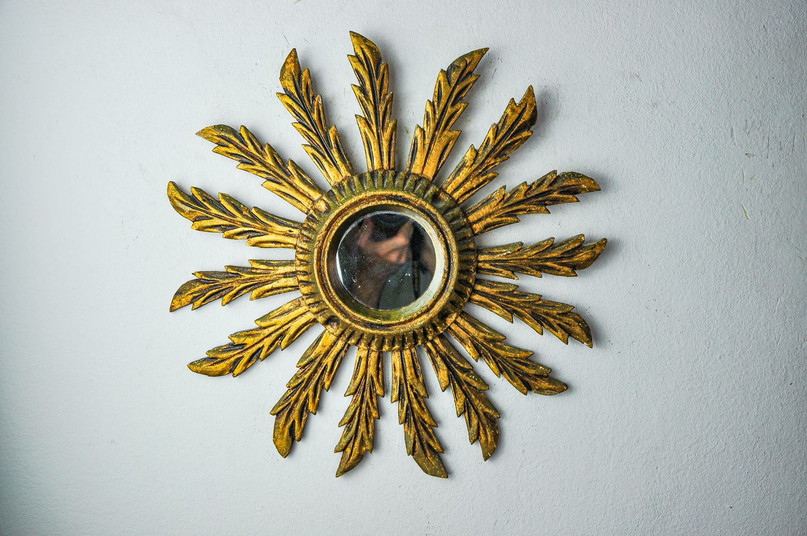 Sun Mirror In Gilded Wood, France, 1960, 38 Cm photo furniture