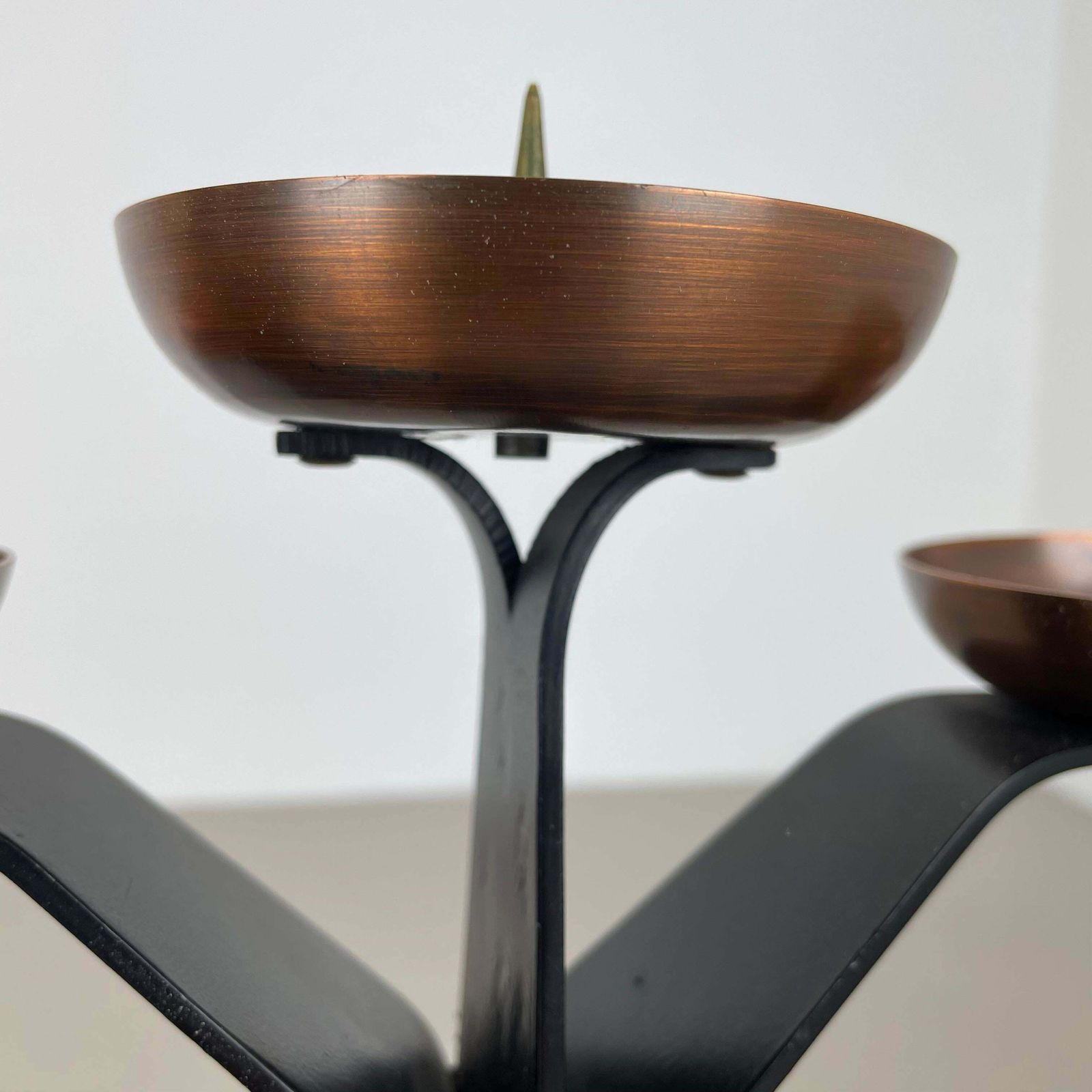 photo buy Modernist Auböck Style Brutalist Copper And Metal Candleholder, Austria 1970s