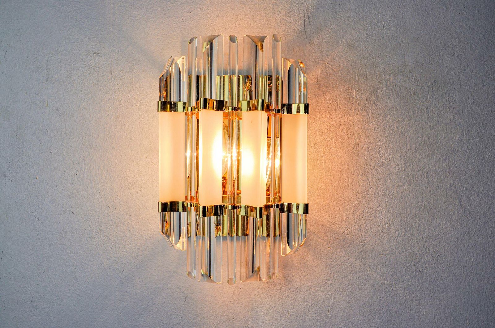 Venini Wall Lamp, Triedri Glass, Murano, Italy, 1970 photo furniture