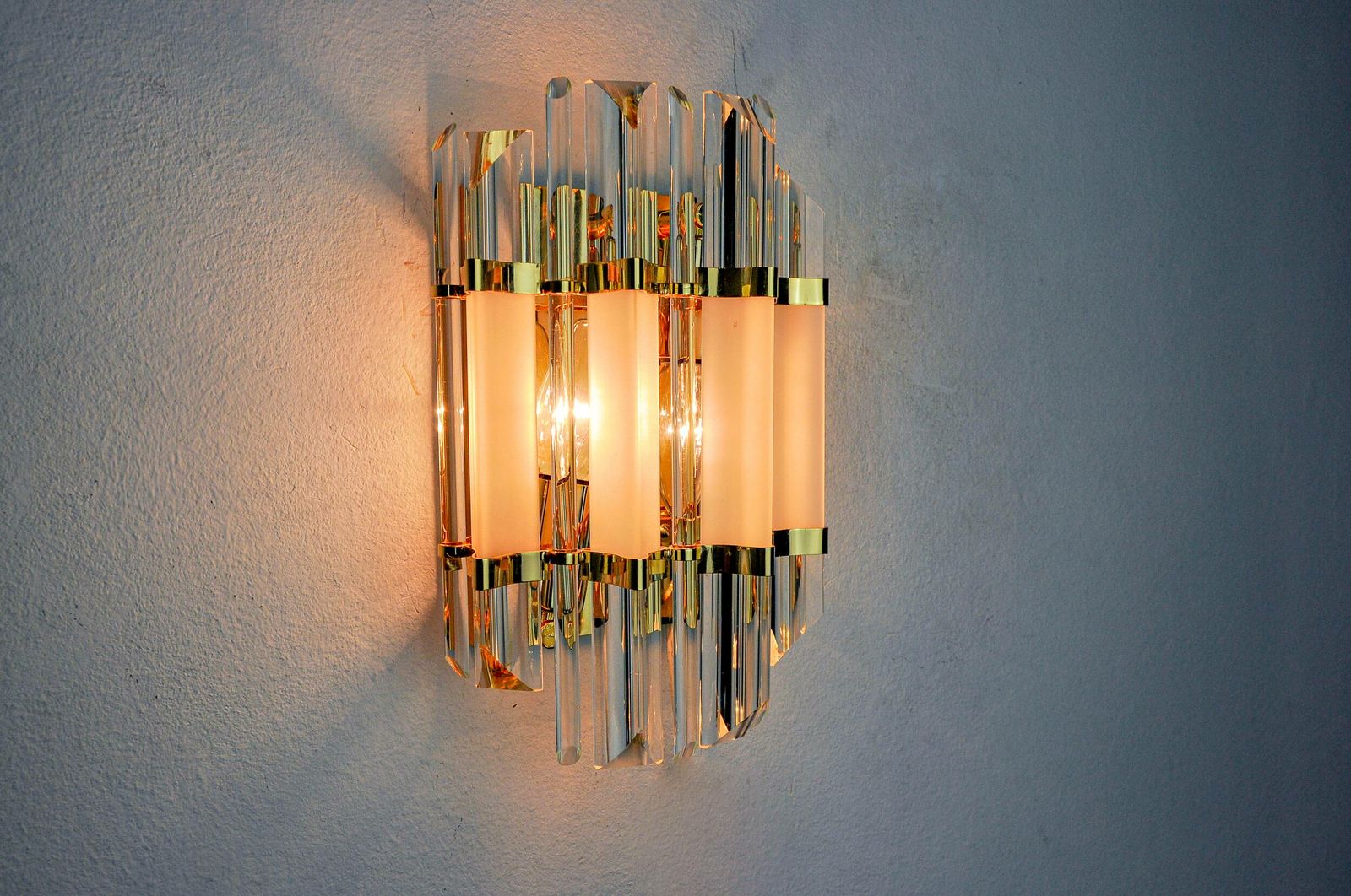 Venini Wall Lamp, Triedri Glass, Murano, Italy, 1970 photo 779.0