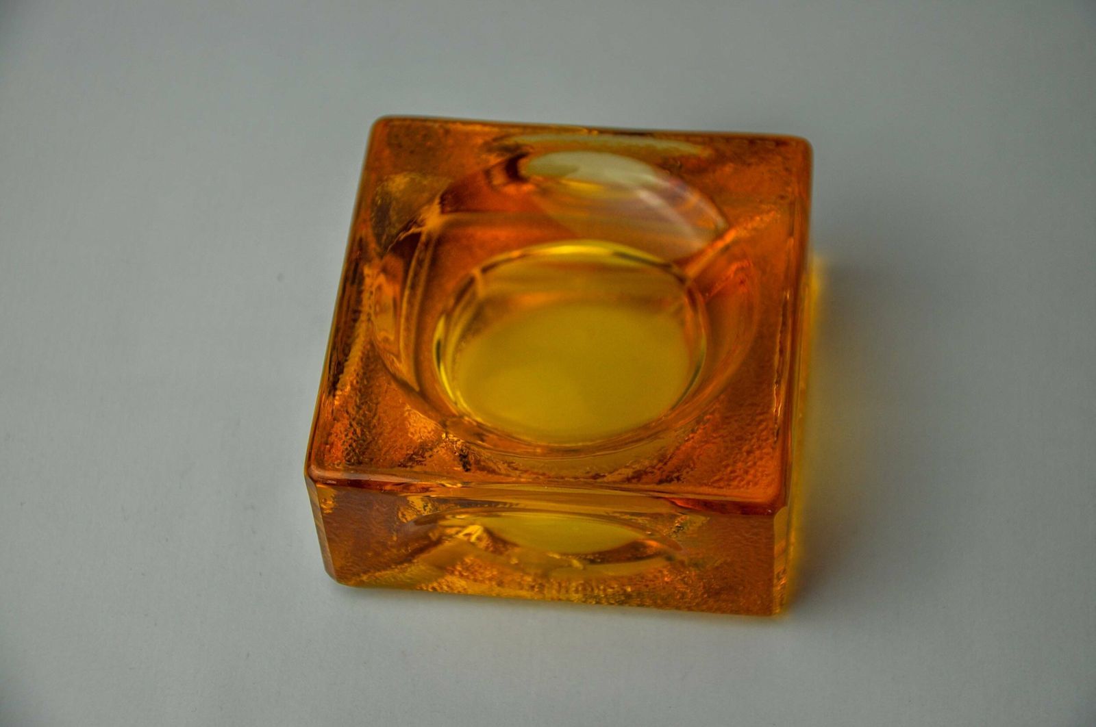photo furniture Orange Ice Cube Ashtray By Antonio Imperatore, Murano Glass, Italy, 1970