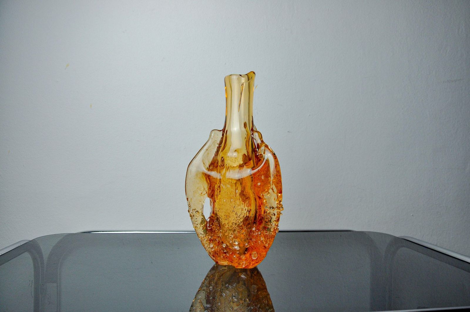 Orange Seguso Vase, Frosted Murano Glass, Italy, 1970 photo 723.0