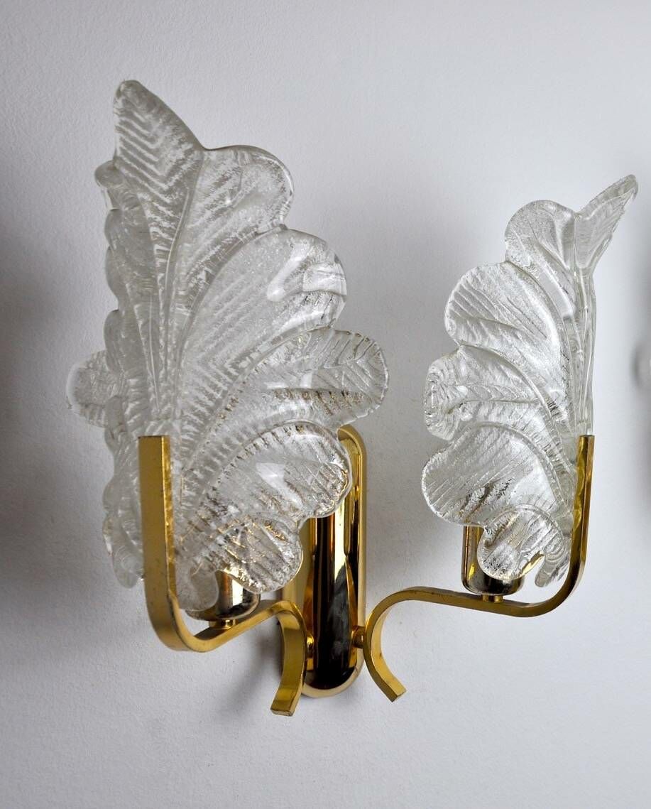 “Leaves” Wall Lamp By Carl Fagerlund, Murano Glass, Germany, 1970 photo Lighting