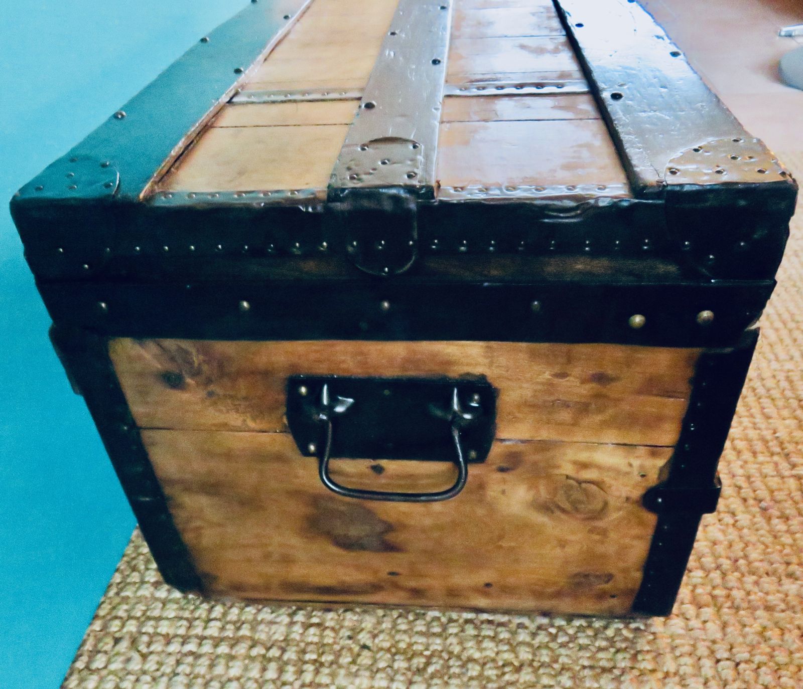 Cargo Trunk Or Seat. Wood And Metal, Frane Around 1900. photo for sale