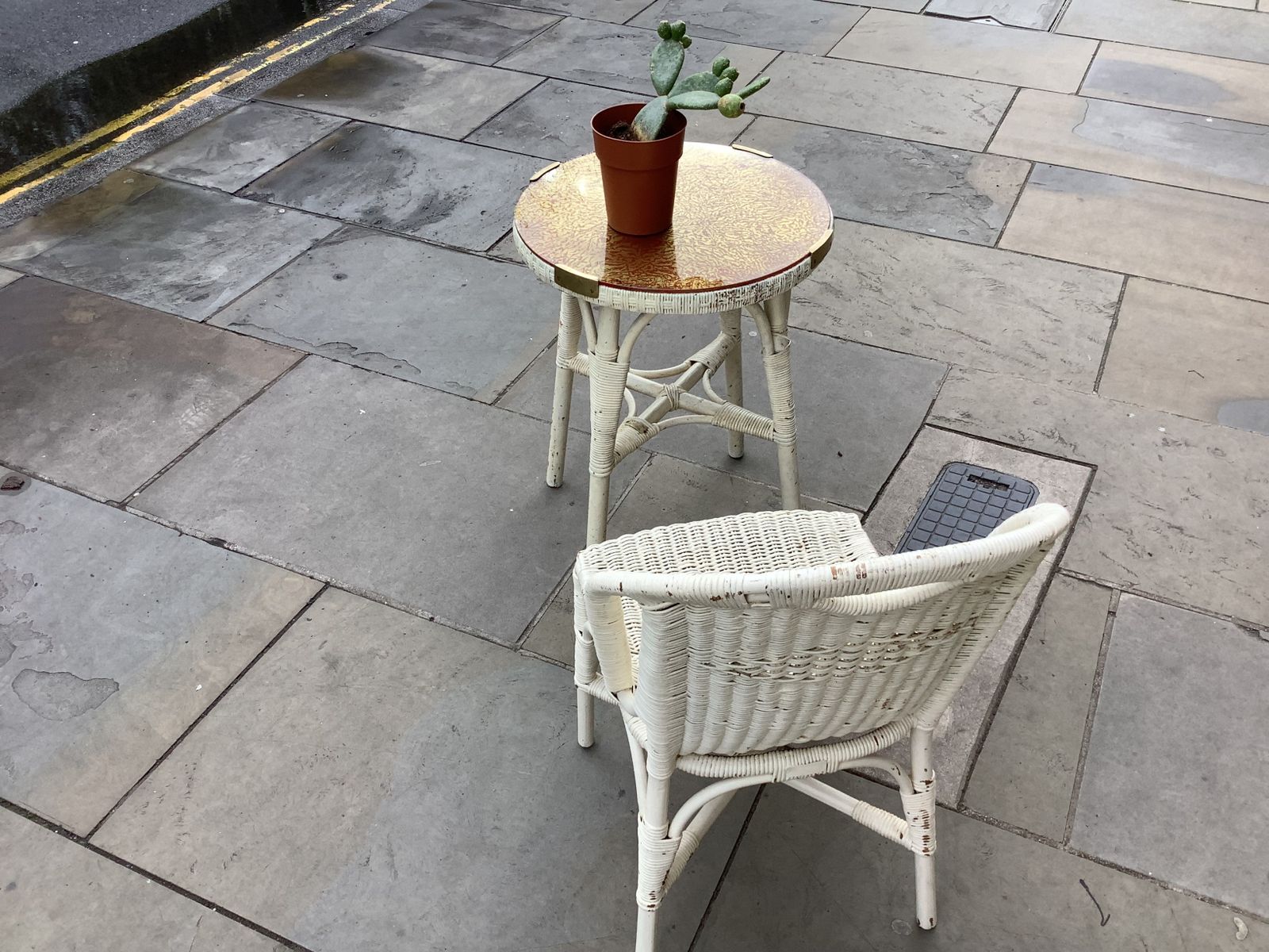 Rare  Cane Table And Chair By Angraves Of Leicester,And  Dryad photo buy