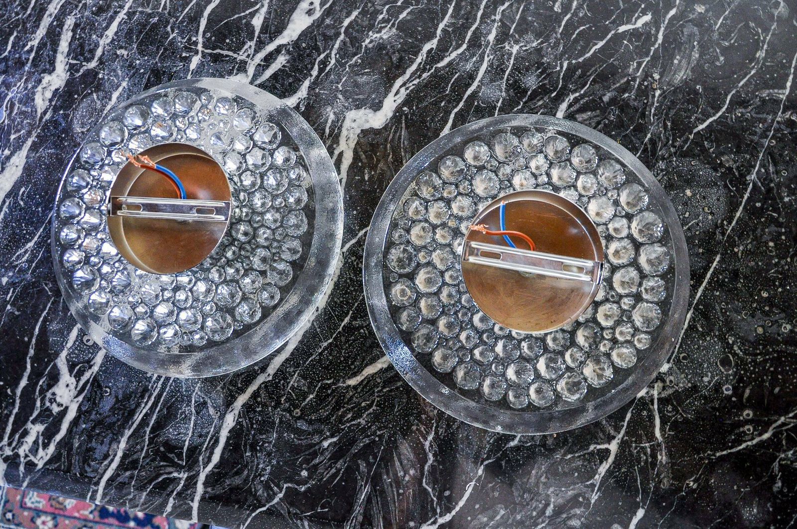 photo furniture Pair Of Space Age Wall Lights By Peill & Putzler, Blown Murano Glass, Germany, 1970