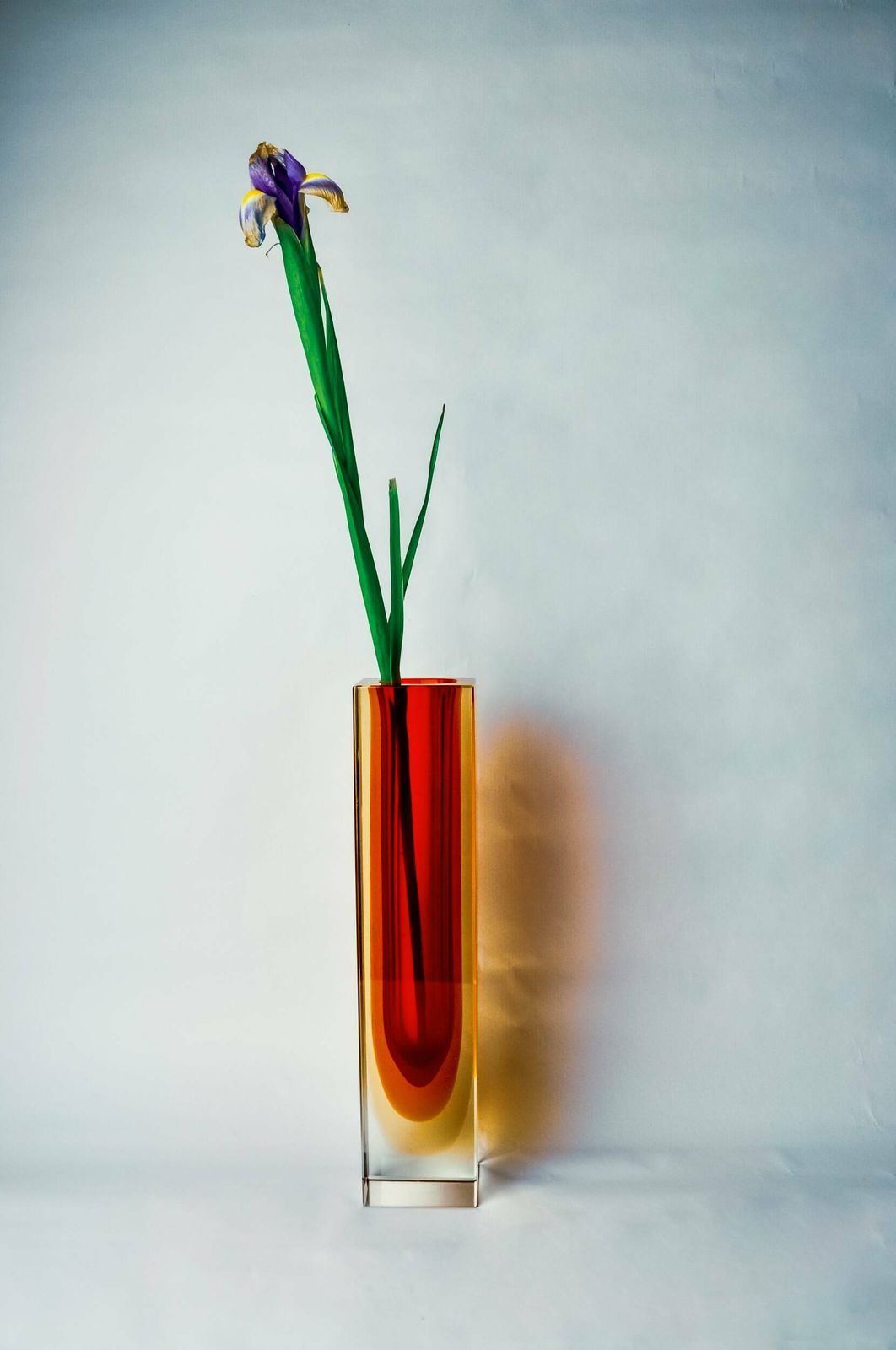 Red And Yellow Cubic Sommerso Vase By Flavio Poli For Seguso, Murano, Italy, 1970 photo furniture