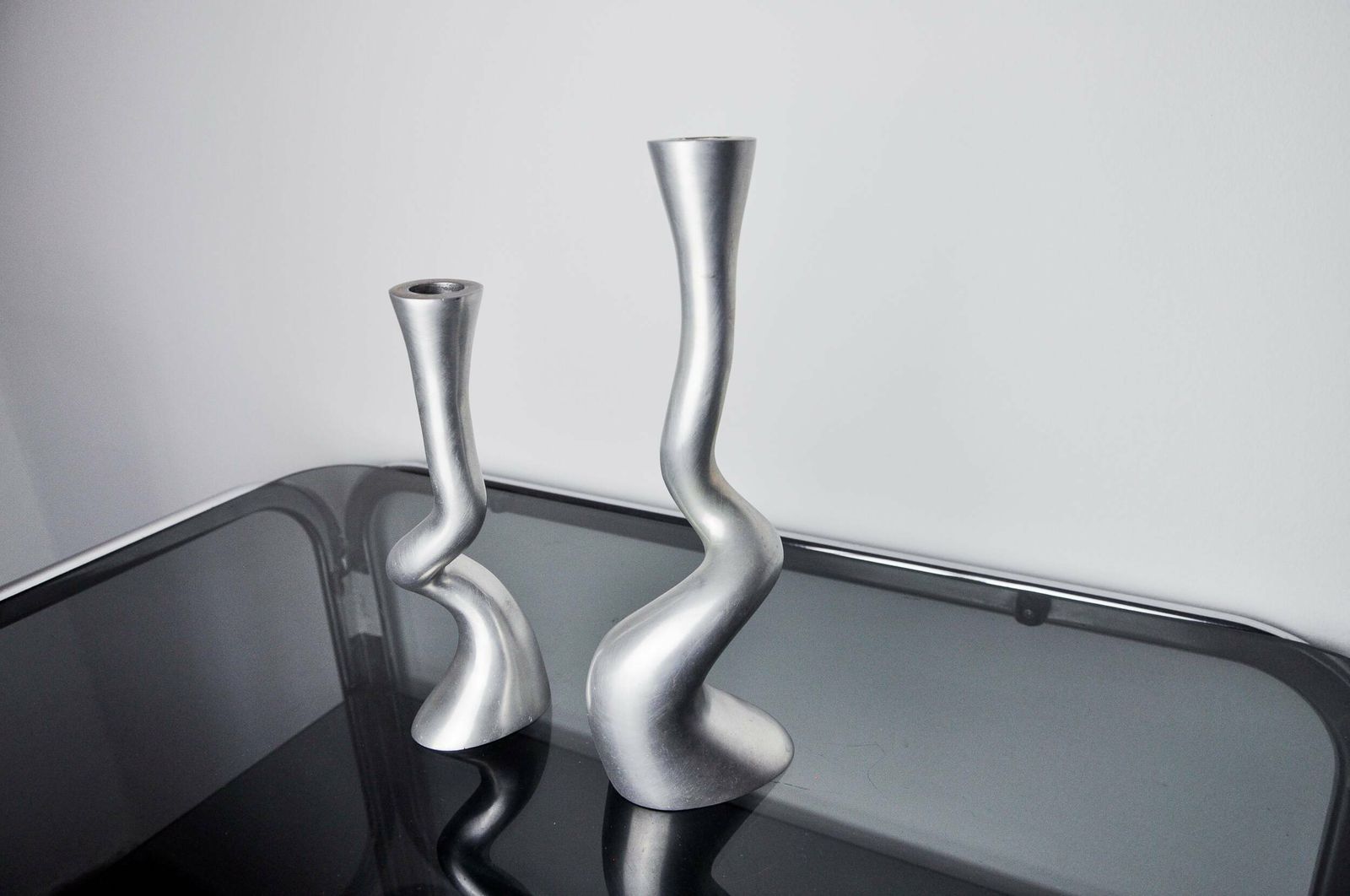 Pair Of Brutalist Candle Holders By Art3, Spain, 1970 photo Home Decor