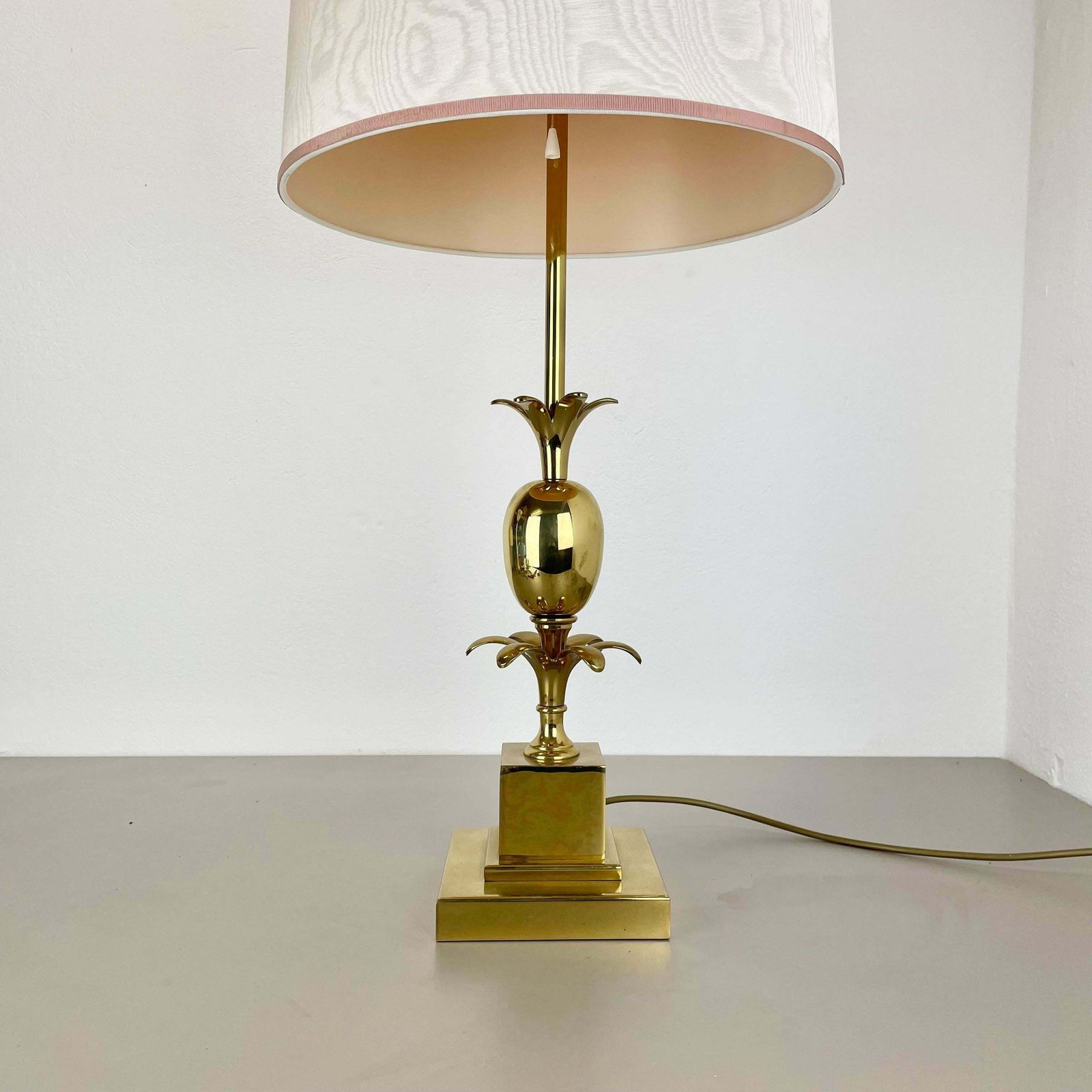 Large 82cm Brass "Pineapple" Table Light In Maison Charles Style, France 1970s photo for sale