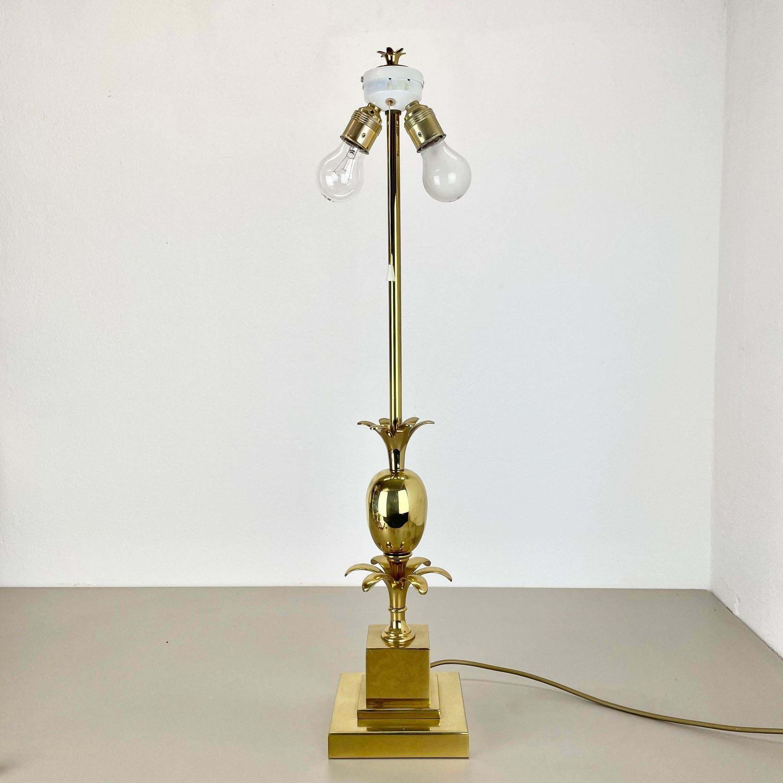 Lighting Large 82cm Brass "Pineapple" Table Light In Maison Charles Style, France 1970s photo