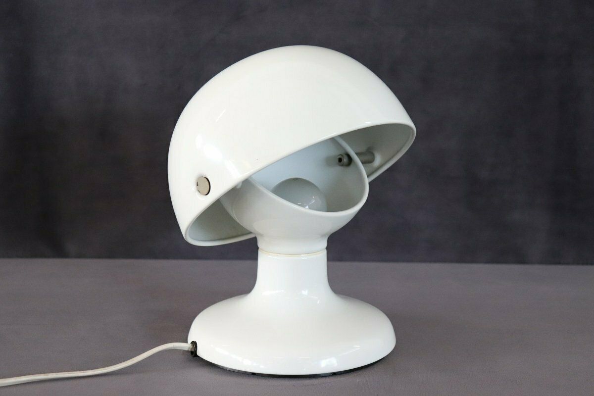 White Metal Table Lamp By Tobia And Afra Scarpa For Flos, 1960s photo vintage