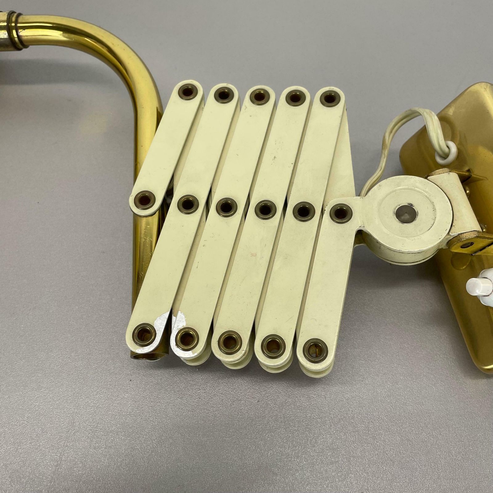 699.0 Original Scissors Wall Light Brass And Metal By Sis Leuchten, Germany 1950s photo