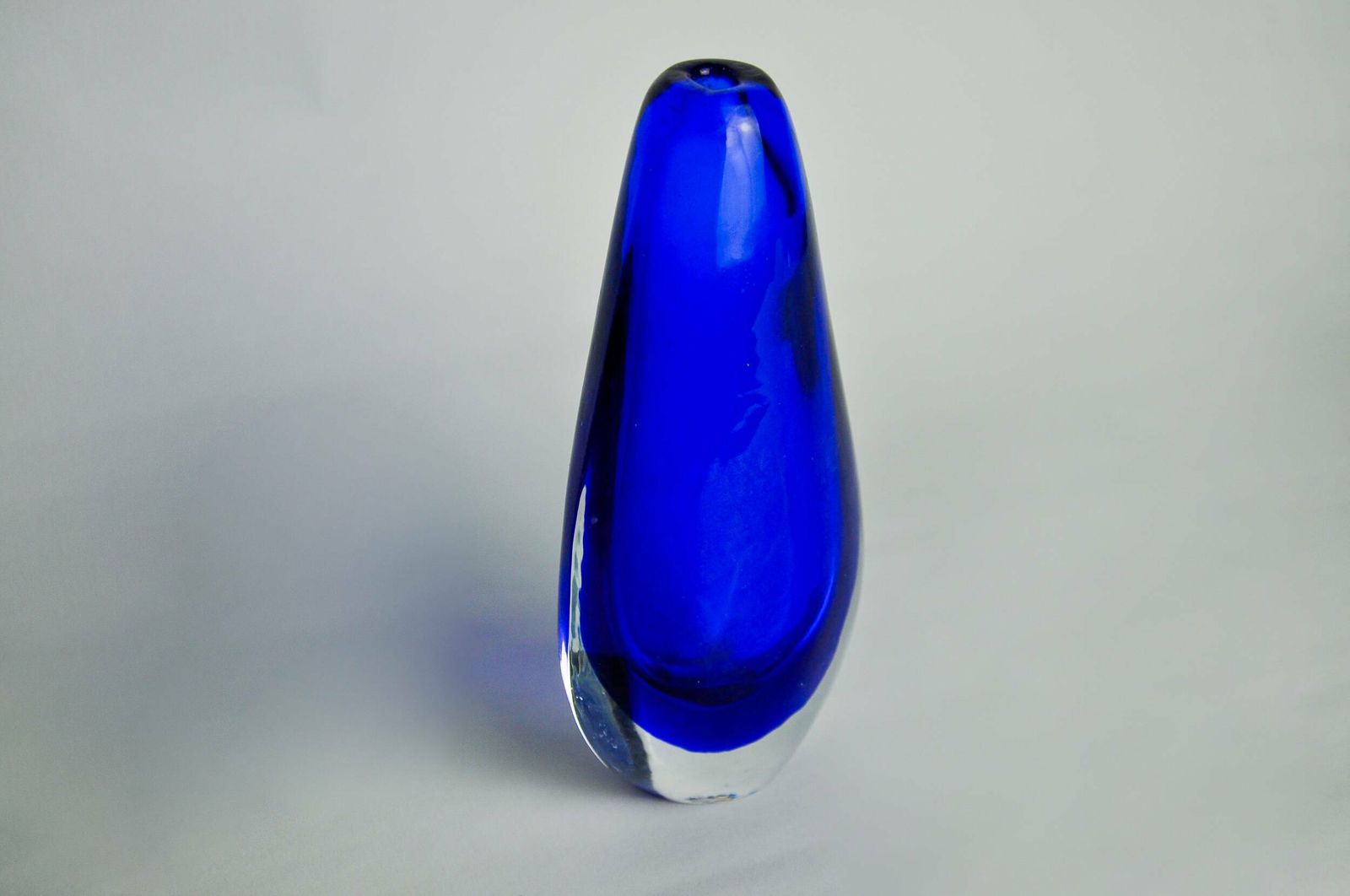 Sommerso Blue Vase, Murano Glass, Italy, 1970 photo vinterior