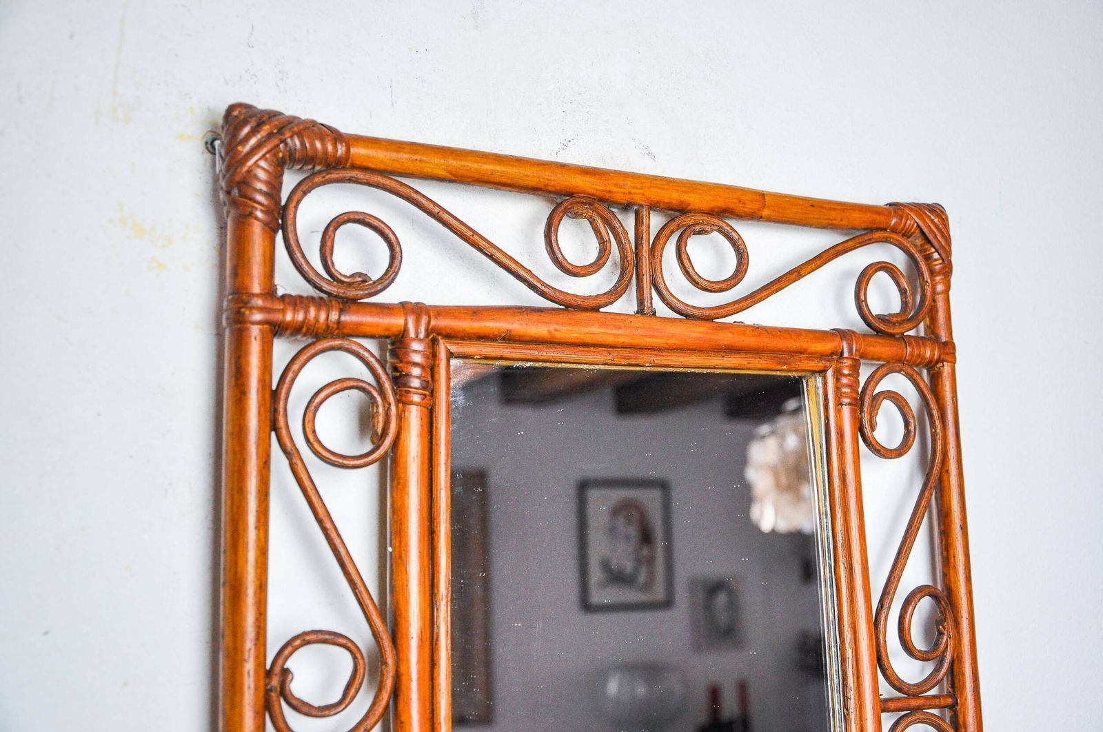 Bamboo Mirror By Franco Albini For Bonacina, Italy 1960 photo 947.0