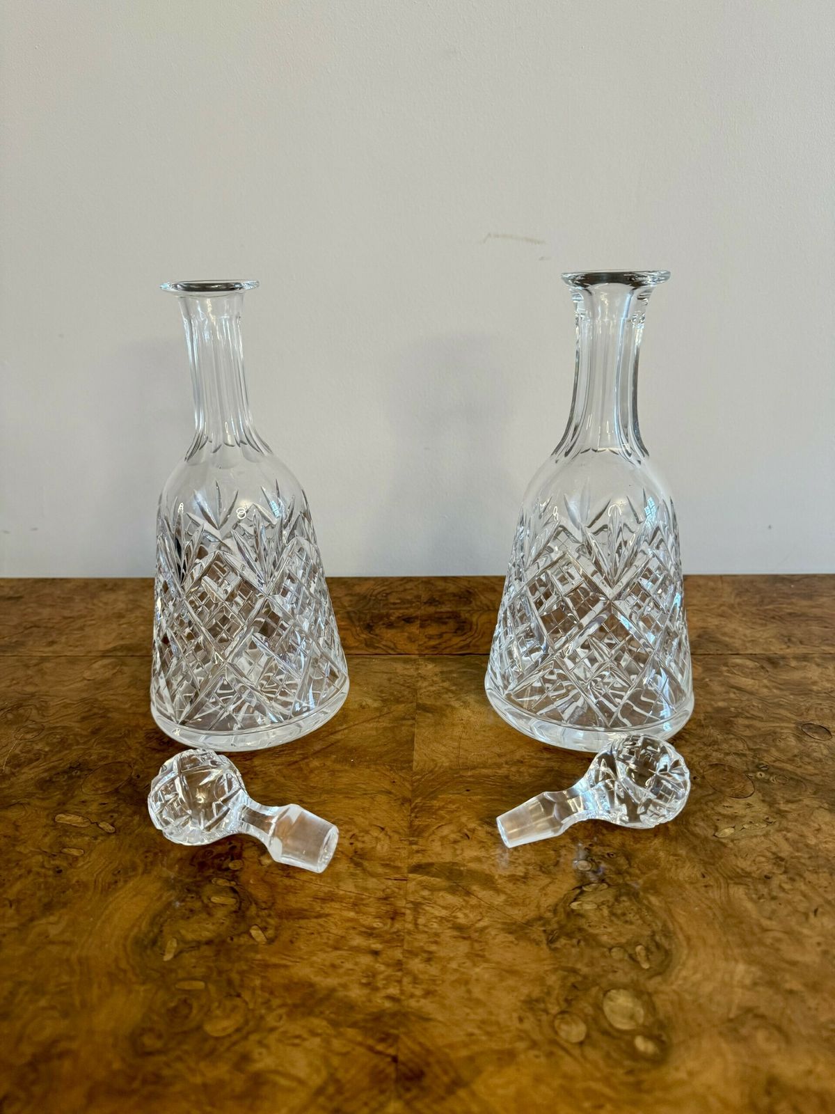 Lovely Pair Of Antique Bell Shaped Decanters photo furniture