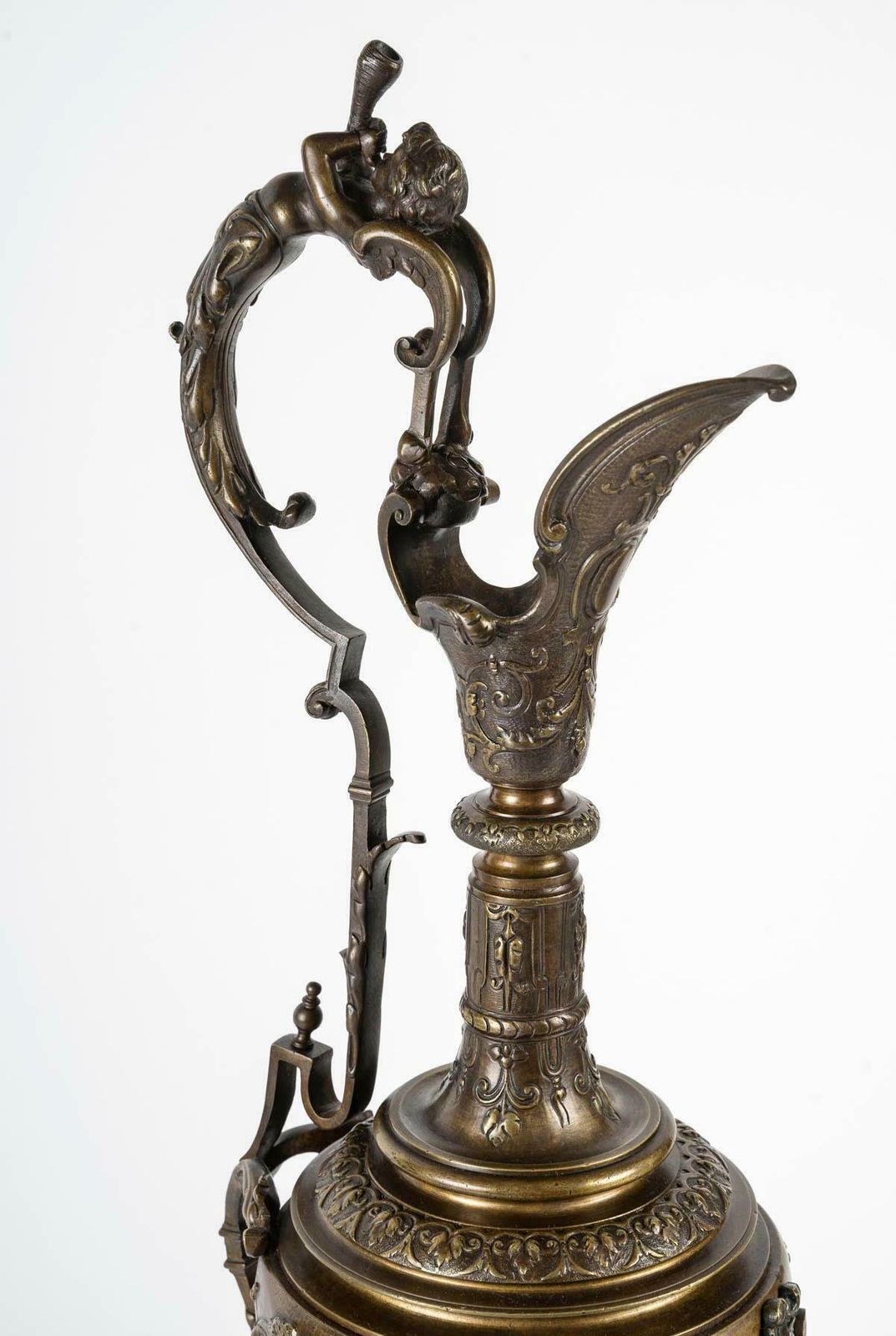 Pair Of Empire Style Bronze Ewers, Late 19th Or Early 20th Century. photo for sale