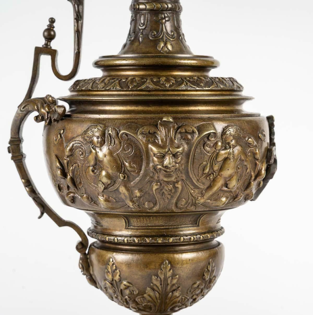 Pair Of Empire Style Bronze Ewers, Late 19th Or Early 20th Century. photo 2596.0