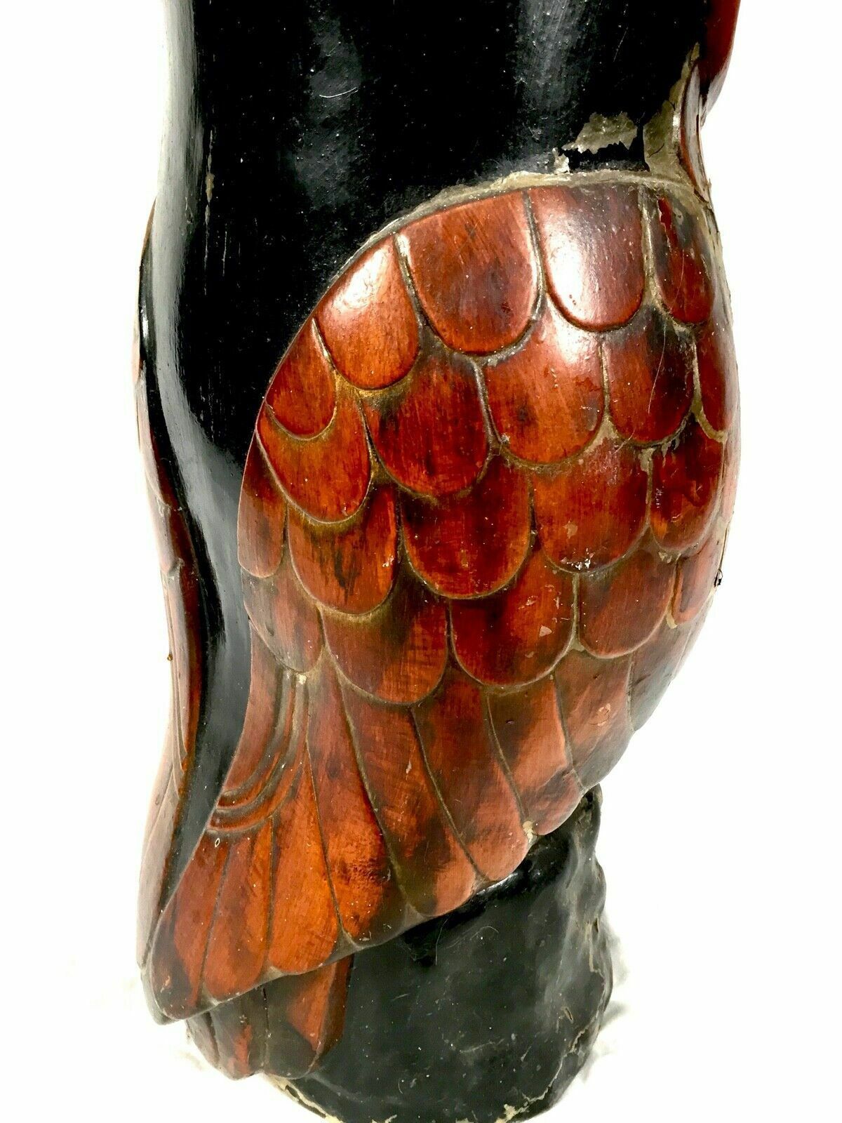 Antique Victorian Papier Mâche / Plaster Stick Stand In Owl Form / 19th Century photo vintage