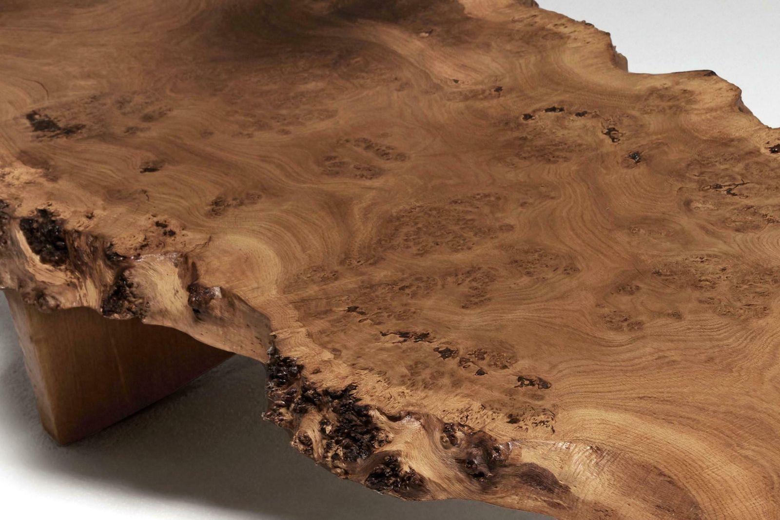 Exceptional And Large Coffee Table, English Oak Burl, 1970s. photo buy
