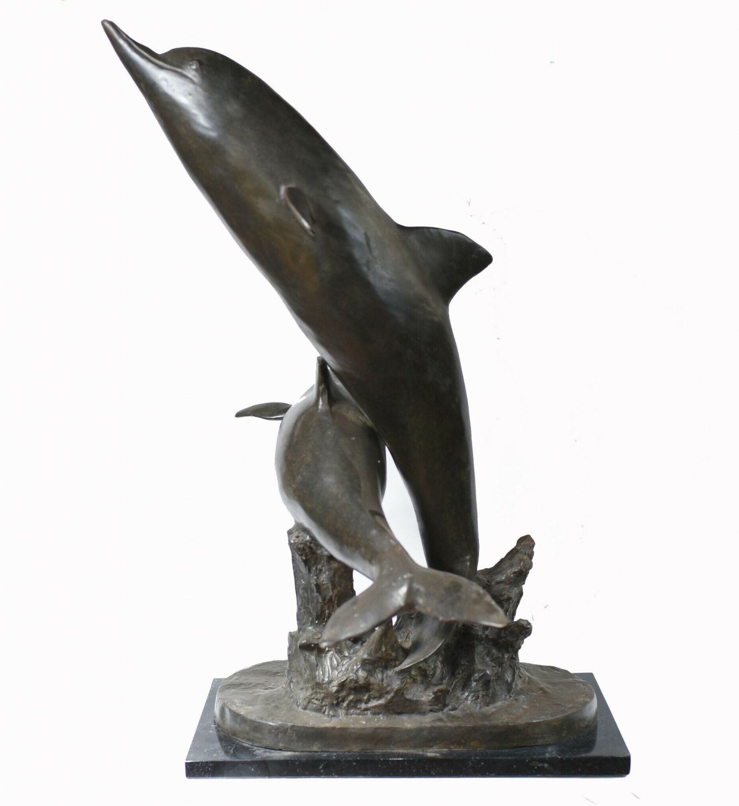 photo furniture Bronze Dolphin Statue Garden Porpoise Casting