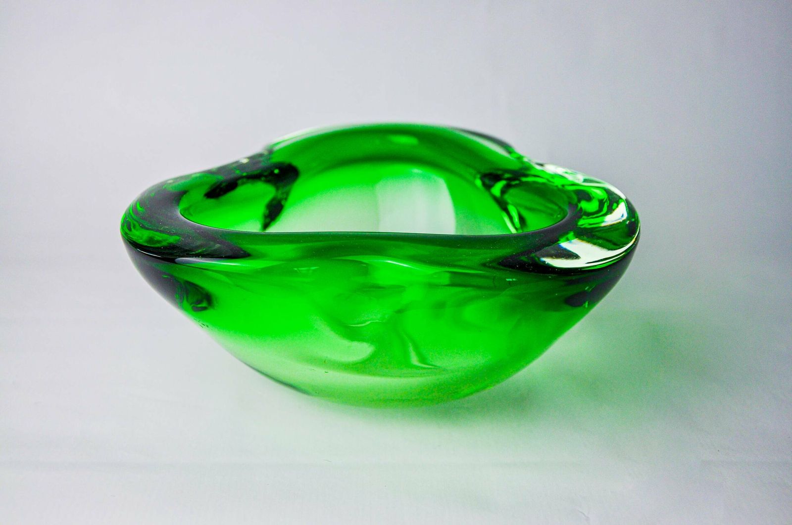 Green Sommerso Ashtray By Seguso, Murano Glass, Italy, 1970 photo for sale
