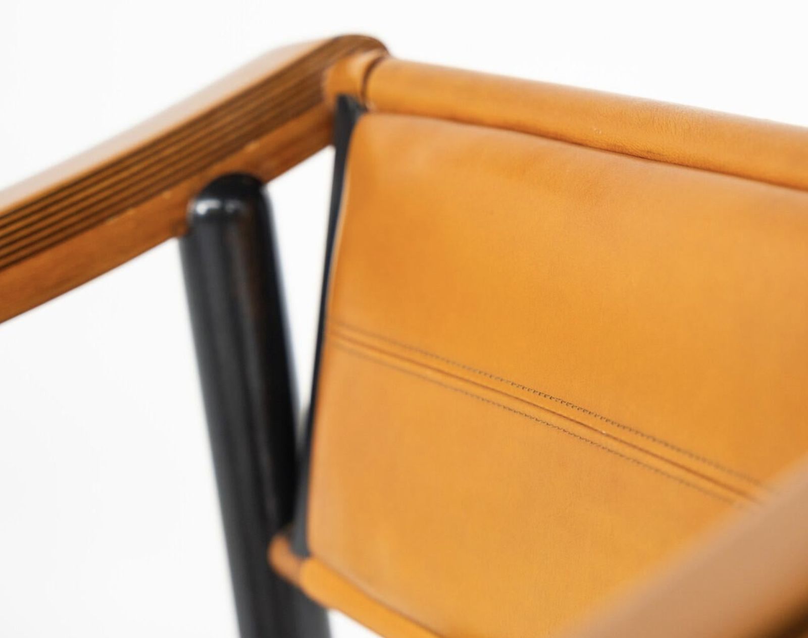 Mid Century Modern 4 Armchairs In The Style Of Scarpa, Wood And Leather, Italy photo furniture