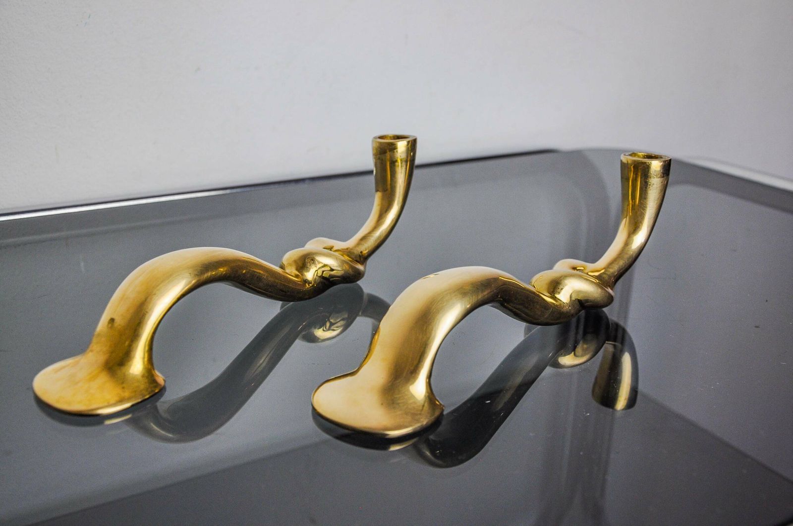 Pair Of Knot Candlesticks, Brutalist Design, Italy, 1970 photo vinterior