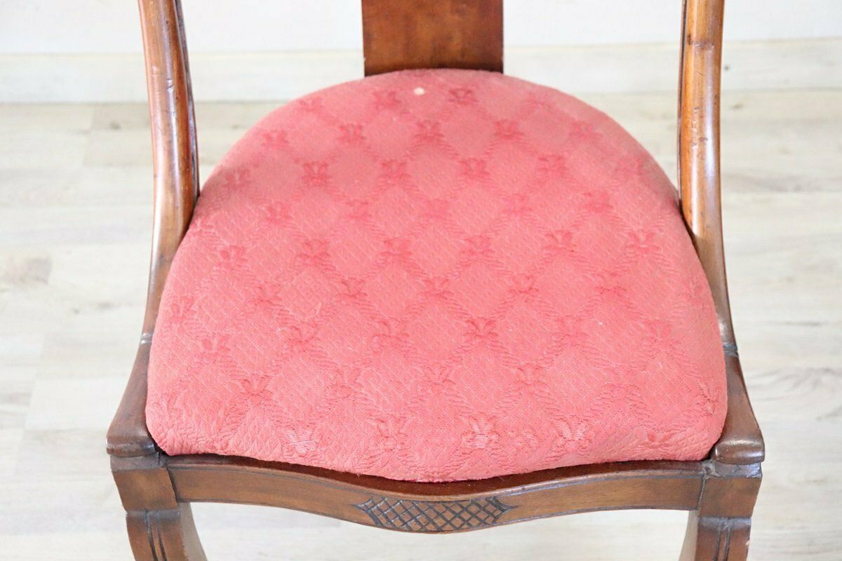 1709.0 Early 19th Century Dining Chairs In Carved Walnut, Set Of 2 photo