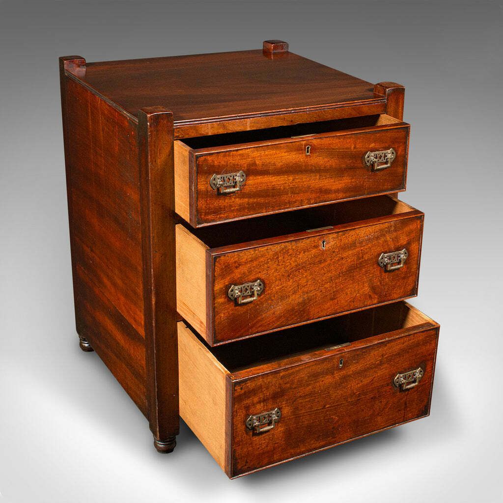 Antique Gentleman's Nightstand, English, Bedside Chest Of Drawers, Georgian photo furniture