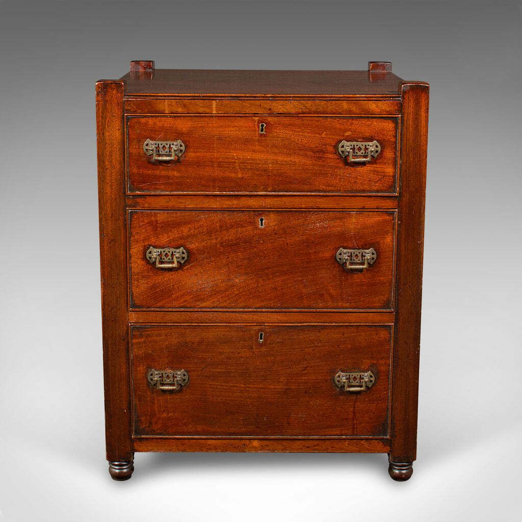 Antique Gentleman's Nightstand, English, Bedside Chest Of Drawers, Georgian photo for sale