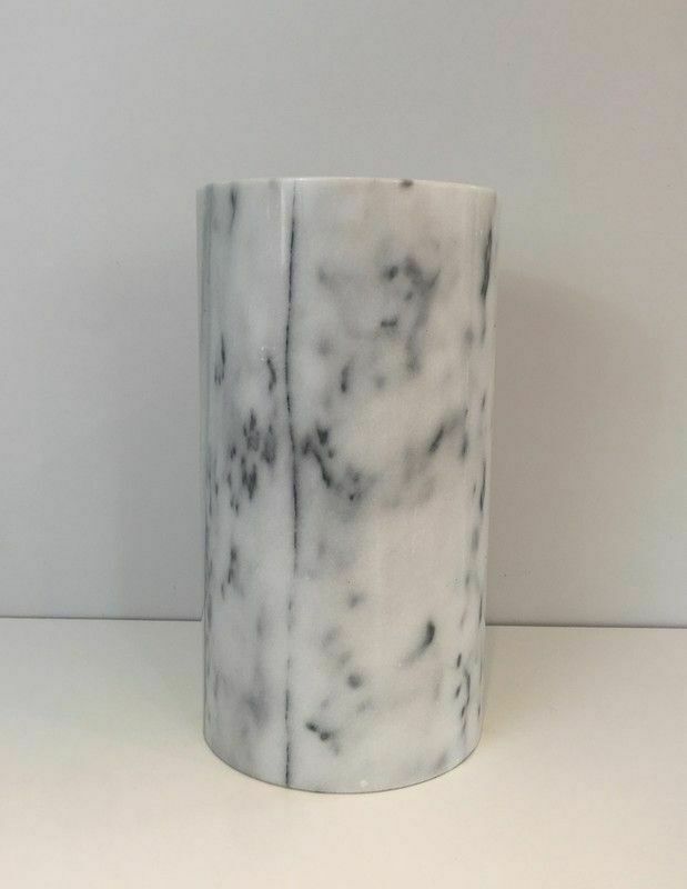 photo furniture Round Carrara Marble Umbrella Stand In The Taste Of Angelo Mangiarotti