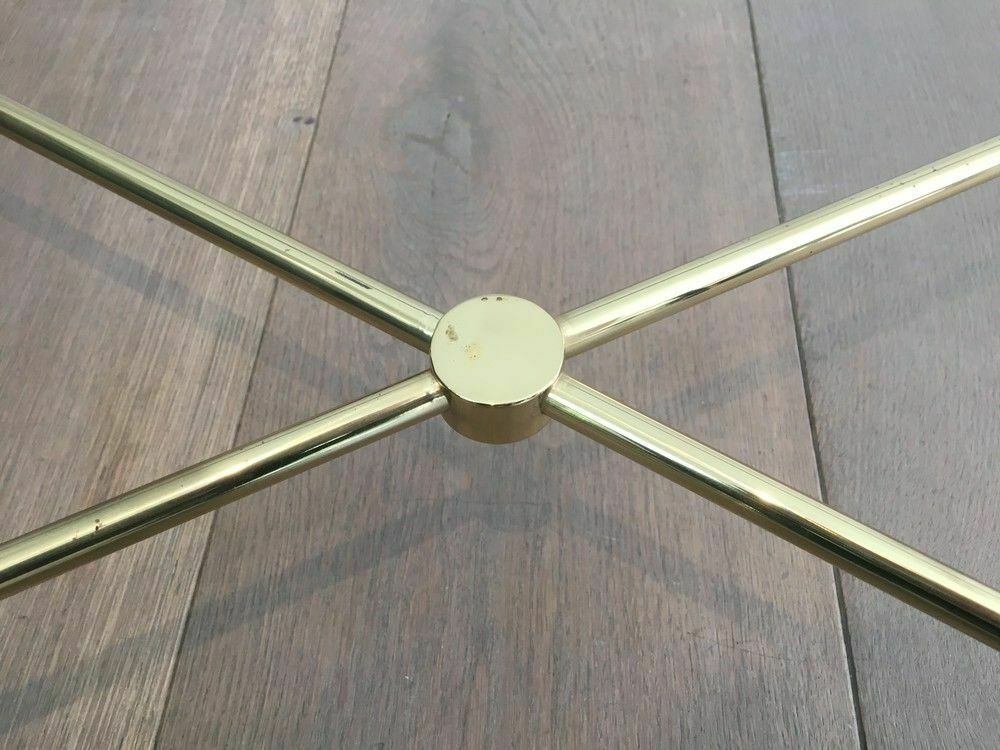 Brass Coffee Table Covered In Black Leather. In The Taste Of Jacques Adnet photo buy